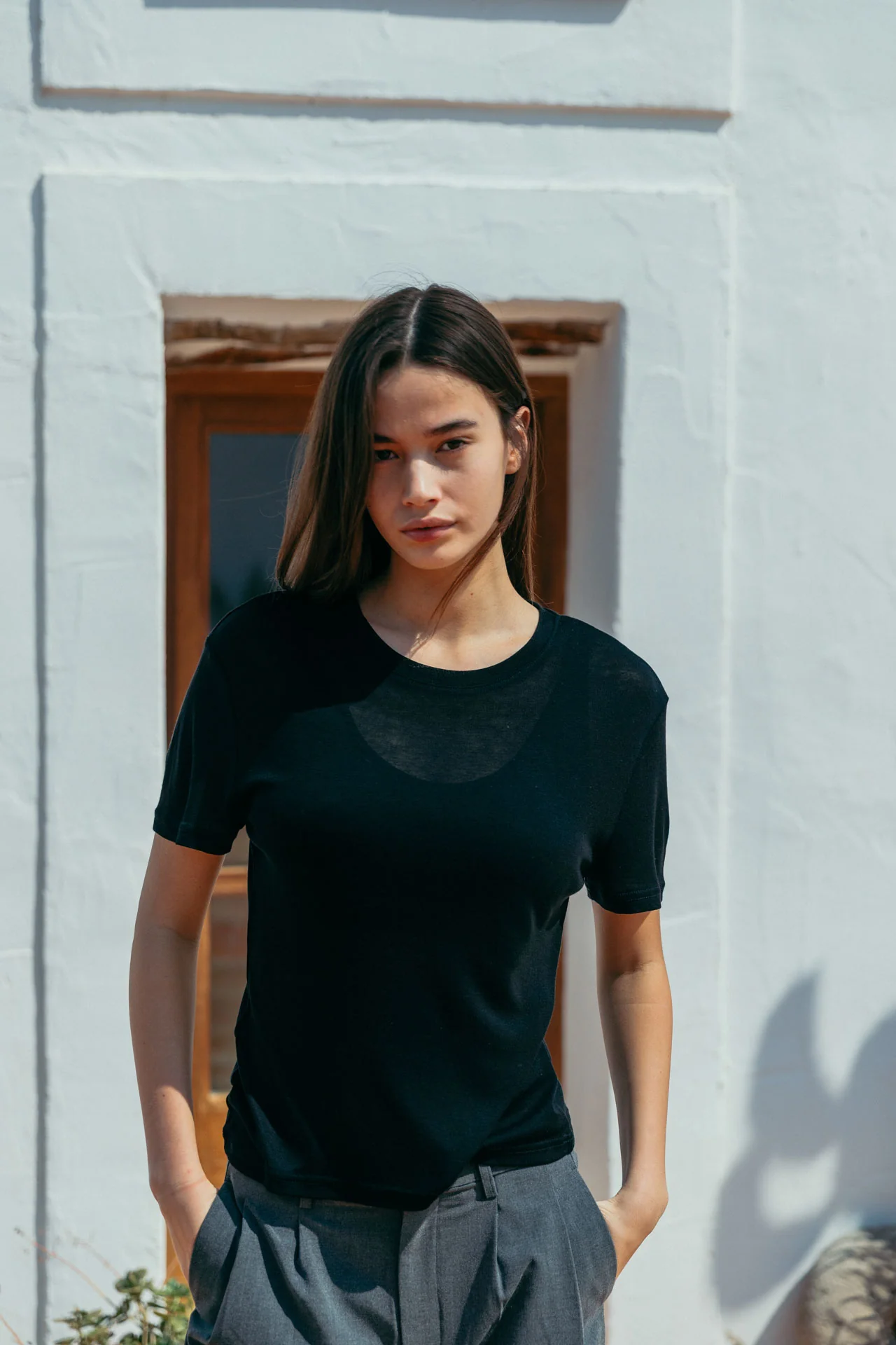 Andre Tencel T-Shirt, Black - Image 10