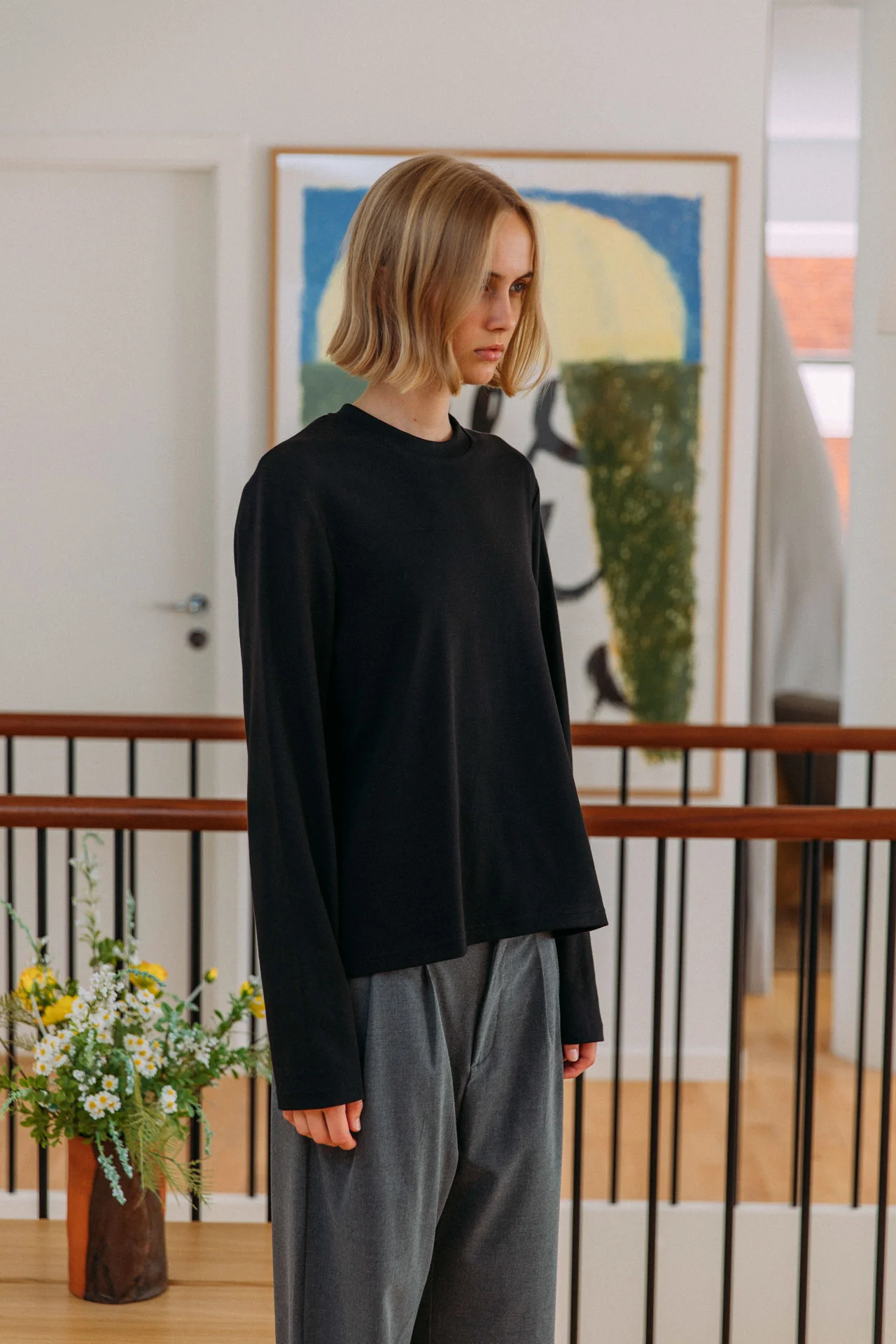 Antonio Cotton T-Shirt, Black - Image 3