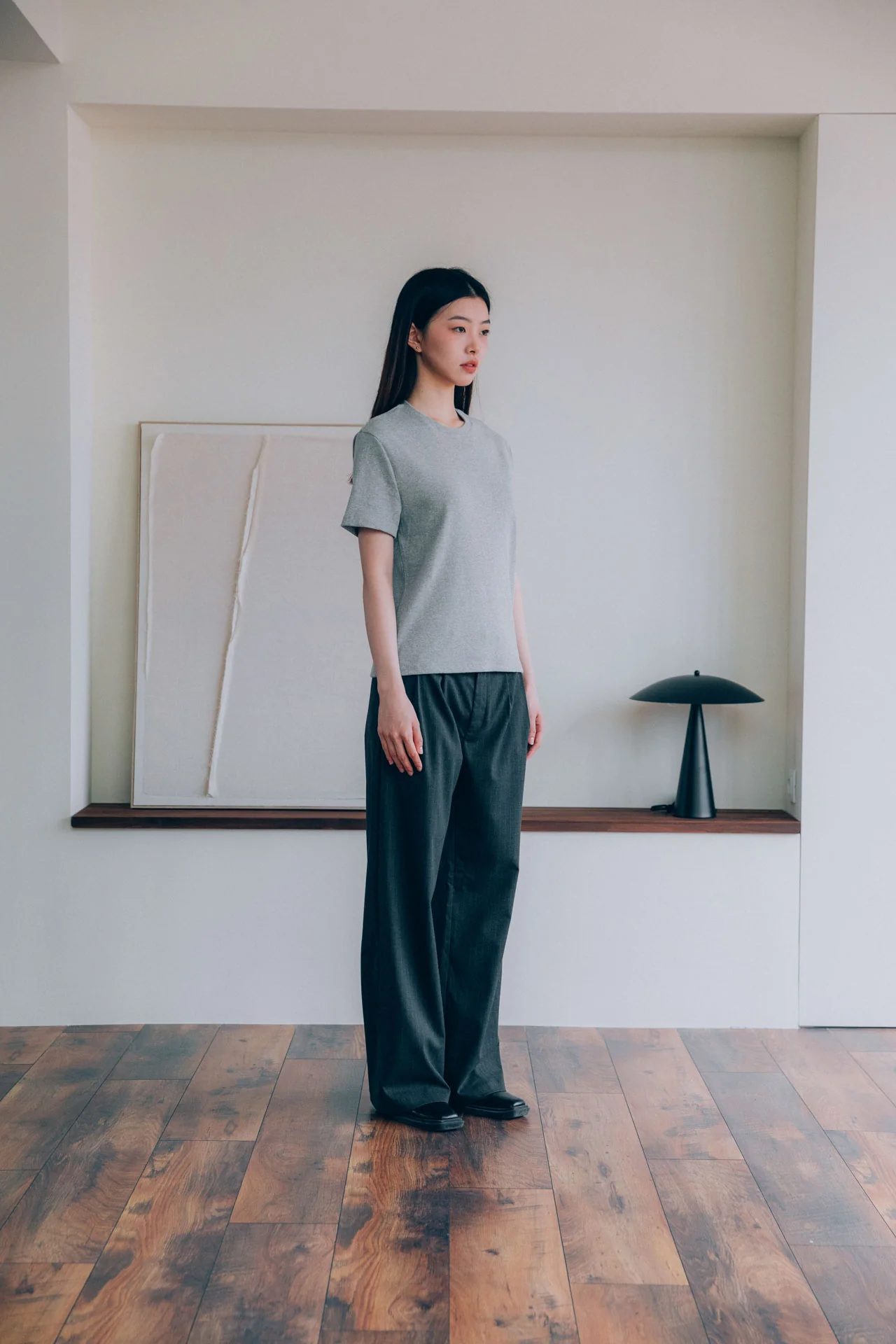 Bernard Ribbed T-Shirt, Grey - Image 10