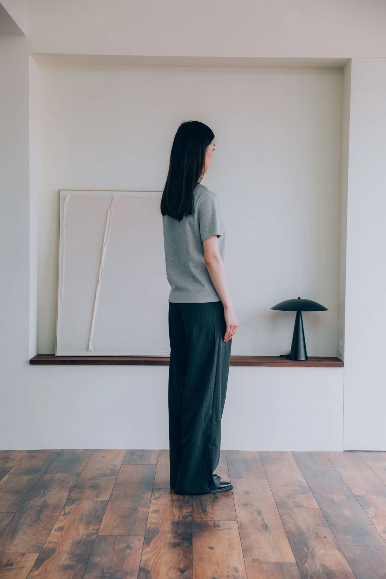 Bernard Ribbed T-Shirt, Grey - Image 11