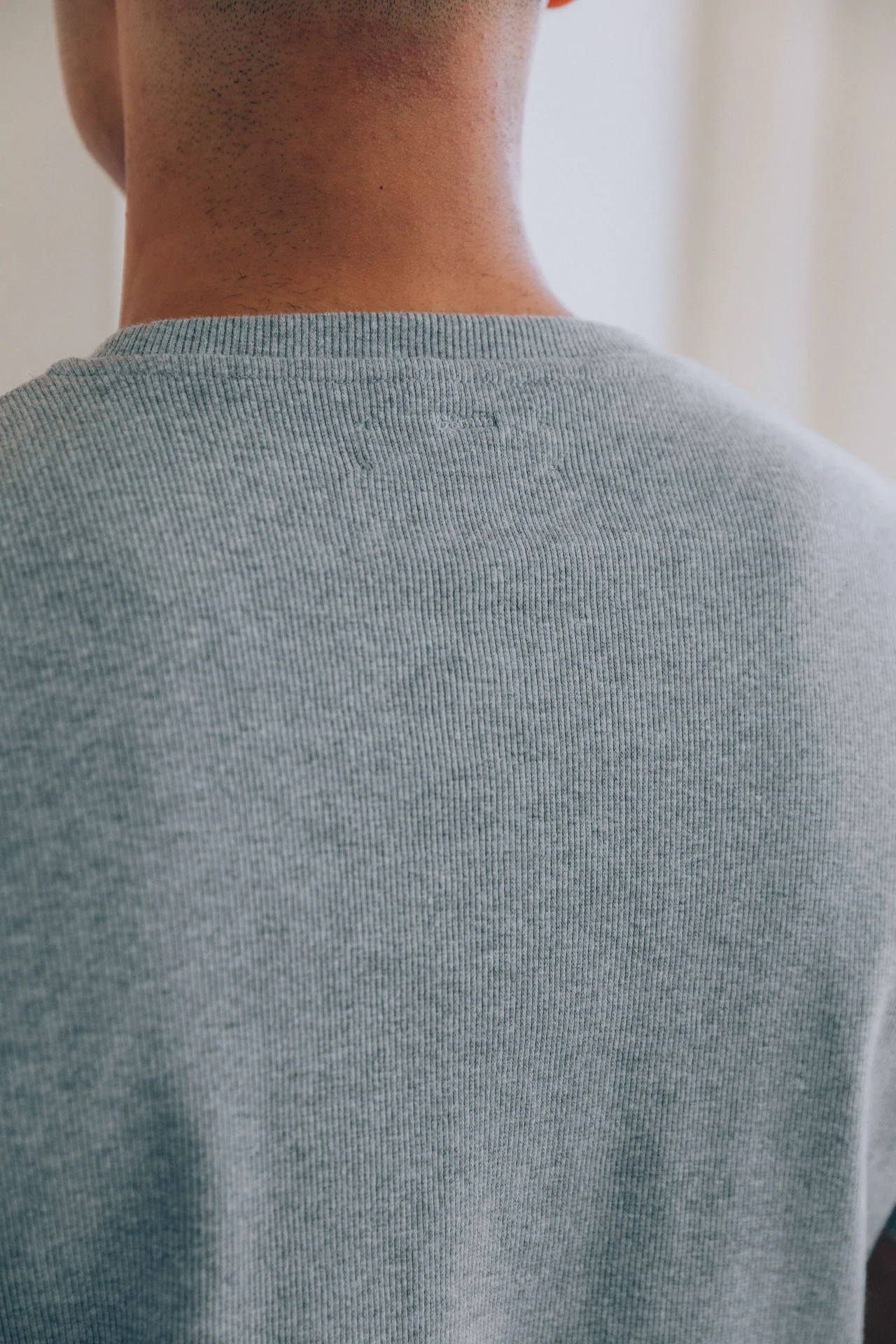 Bernard Ribbed T-Shirt, Grey - Image 7