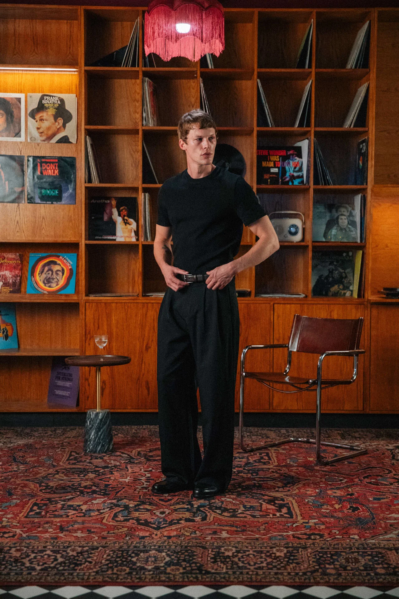 Bernard Ribbed T-Shirt, Black - Image 3