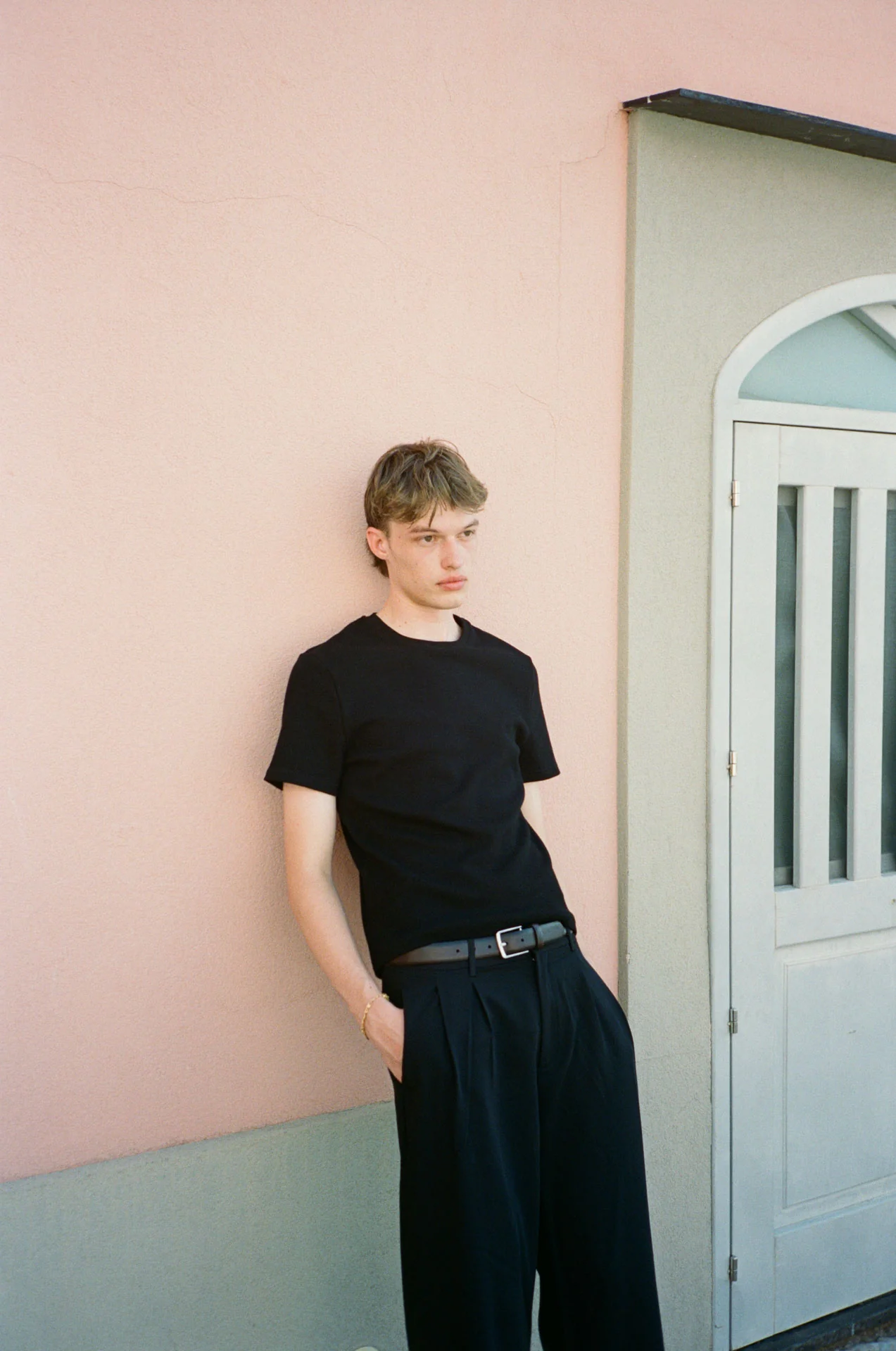 Bernard Ribbed T-Shirt, Black - Image 4