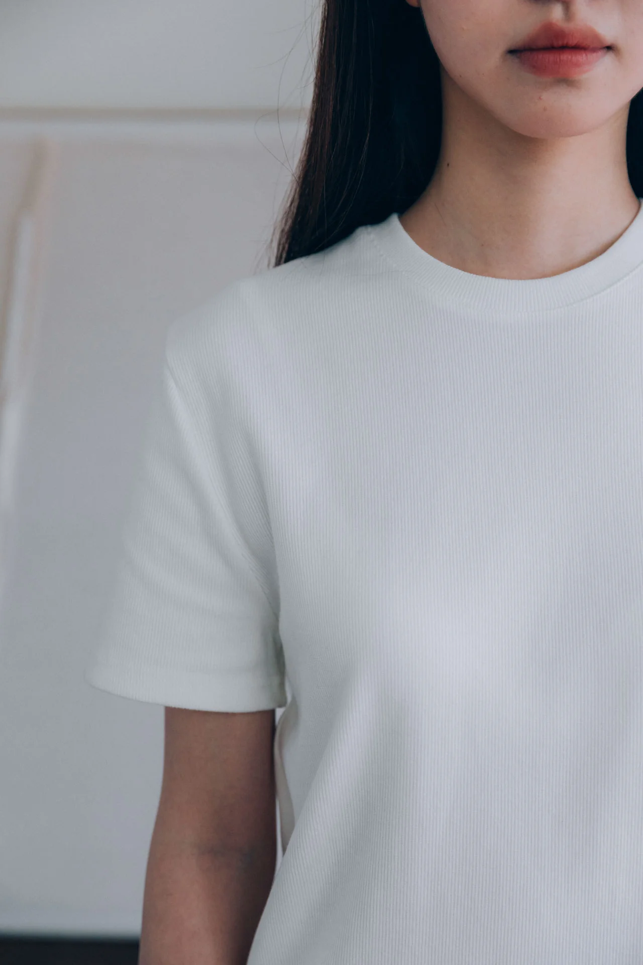 Bernard Ribbed T-Shirt, White - Image 4