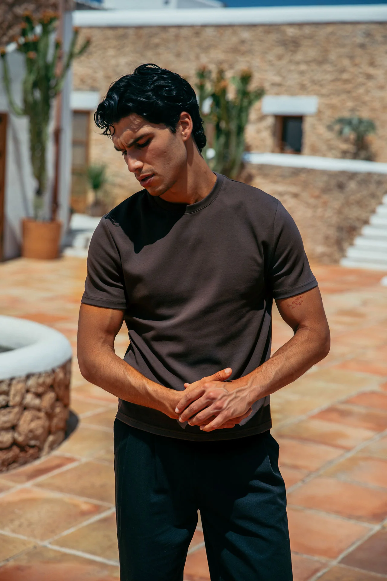 Brando Fitted T-Shirt, Brown - Image 6