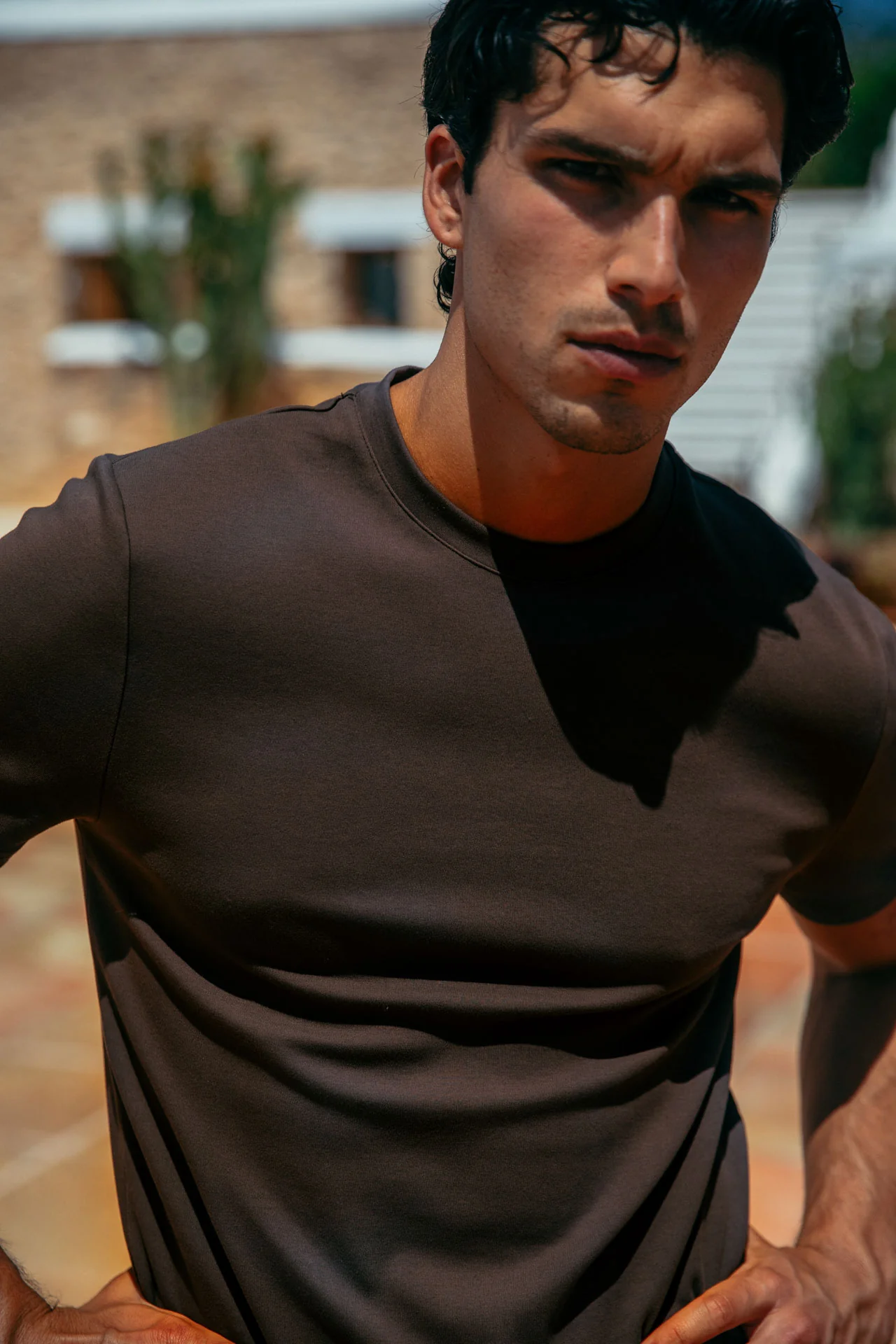 Brando Fitted T-Shirt, Brown - Image 7