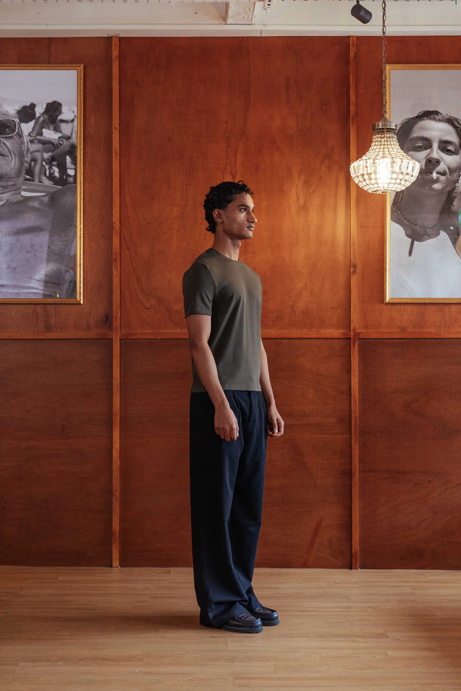 Brando Fitted T-Shirt, Khaki - Image 4