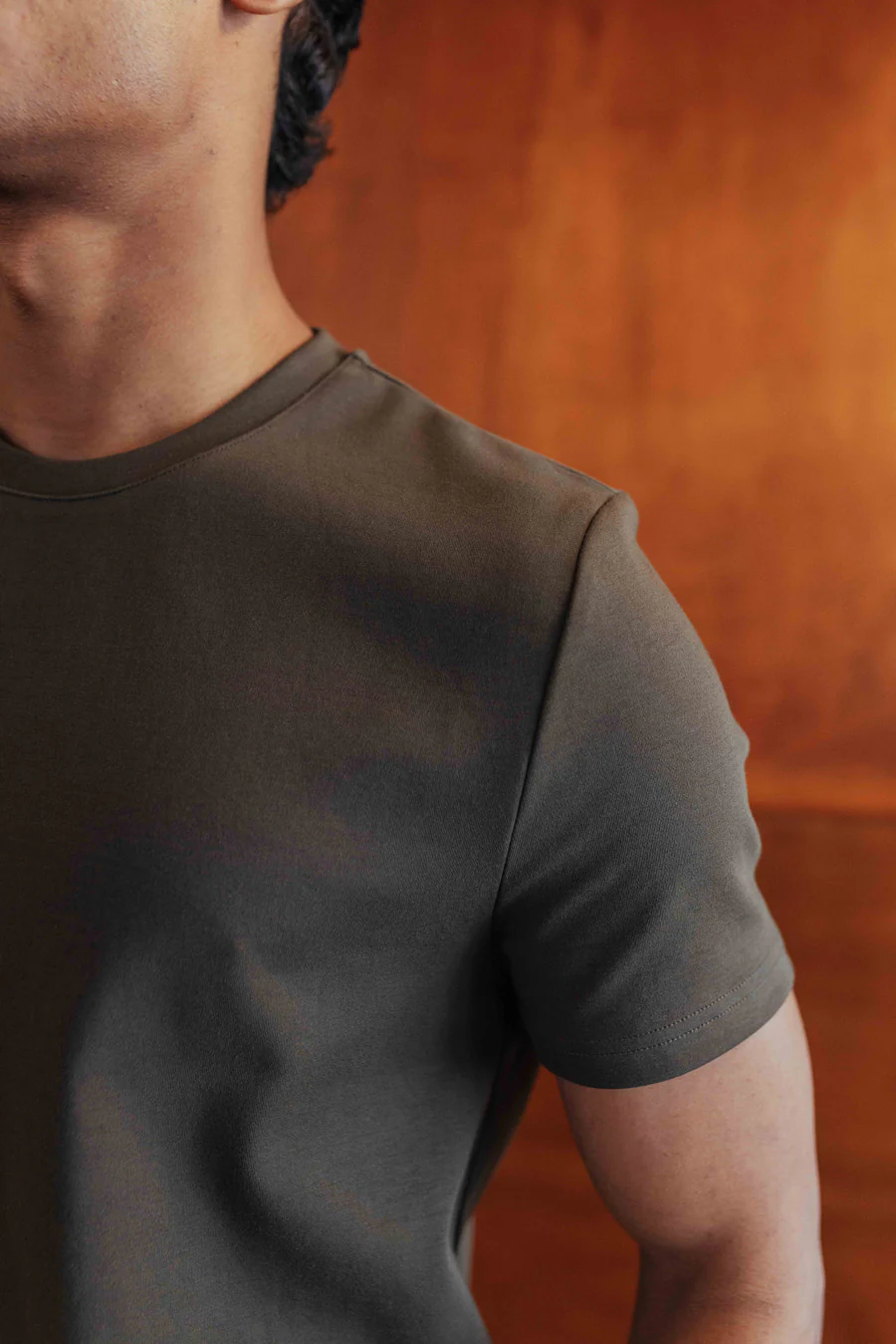 Brando Fitted T-Shirt, Khaki - Image 6