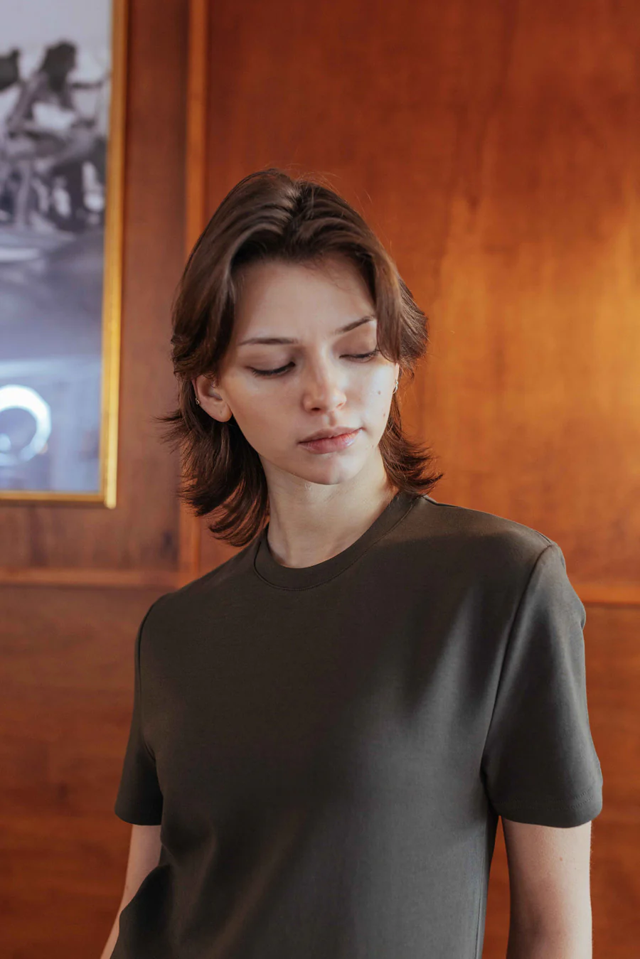 Brando Fitted T-Shirt, Khaki - Image 7