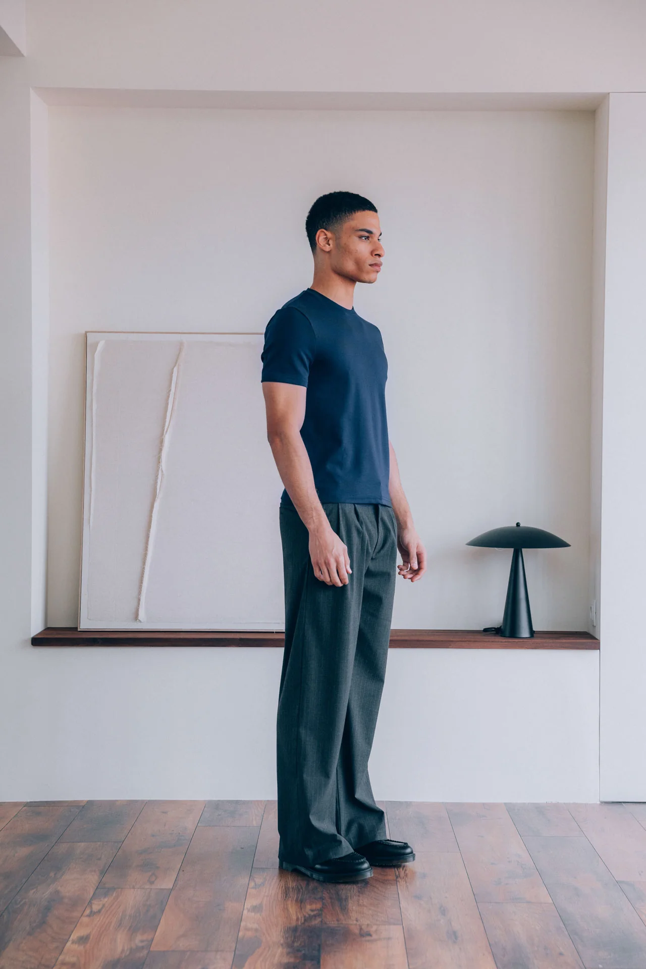 Brando Fitted T-Shirt, Navy - Image 4