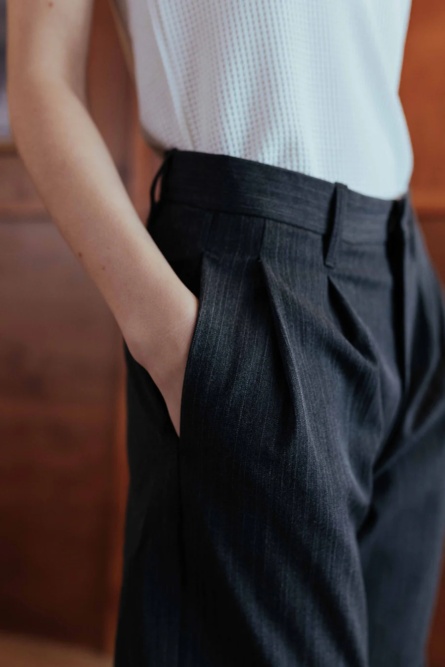 Dylan Trousers, Grey Stripe - Image 7