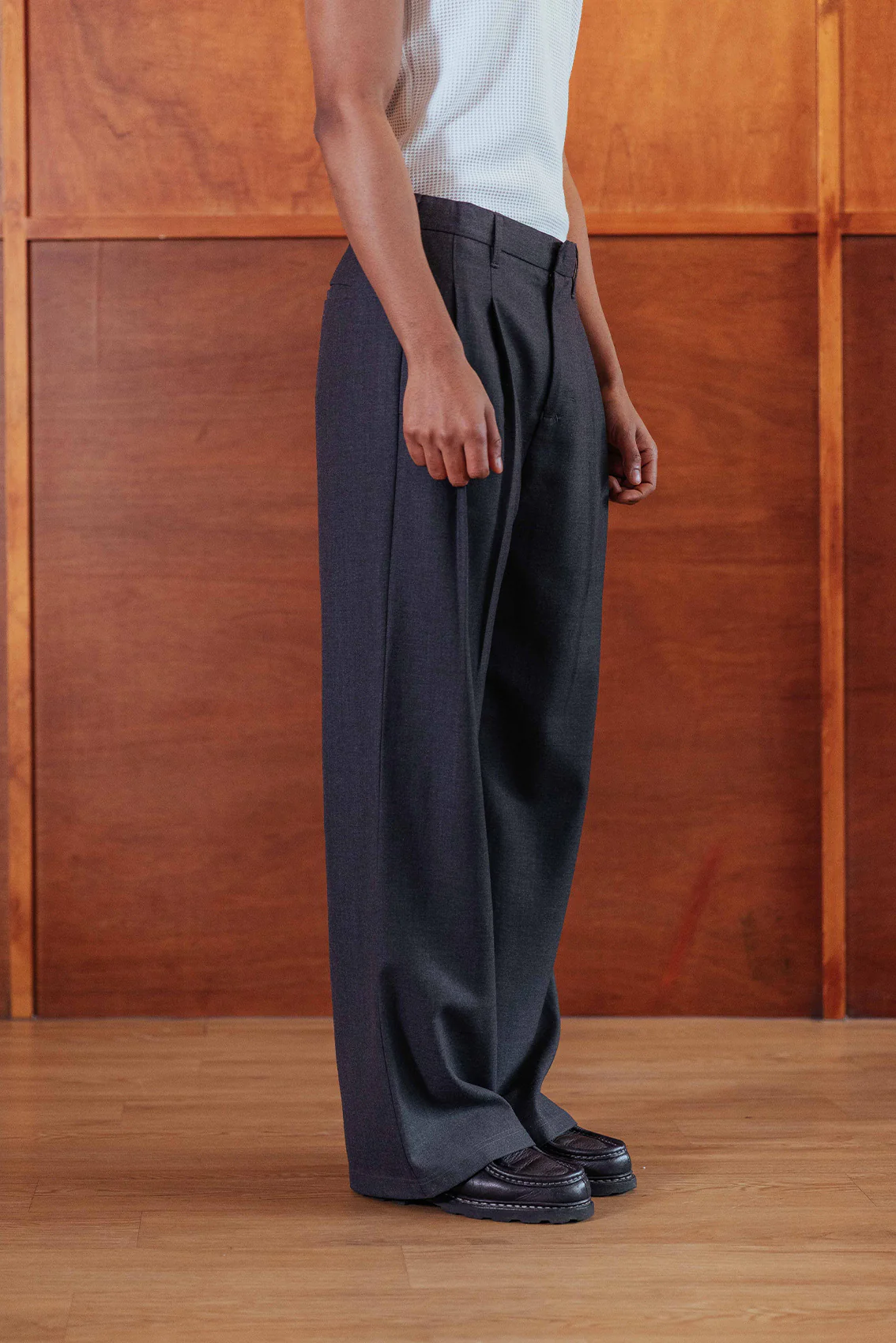 Dylan Wool Trousers, Charcoal - Image 3