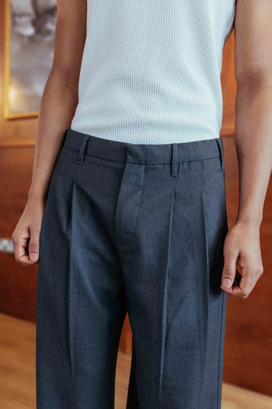 Dylan Wool Trousers, Charcoal - Image 6