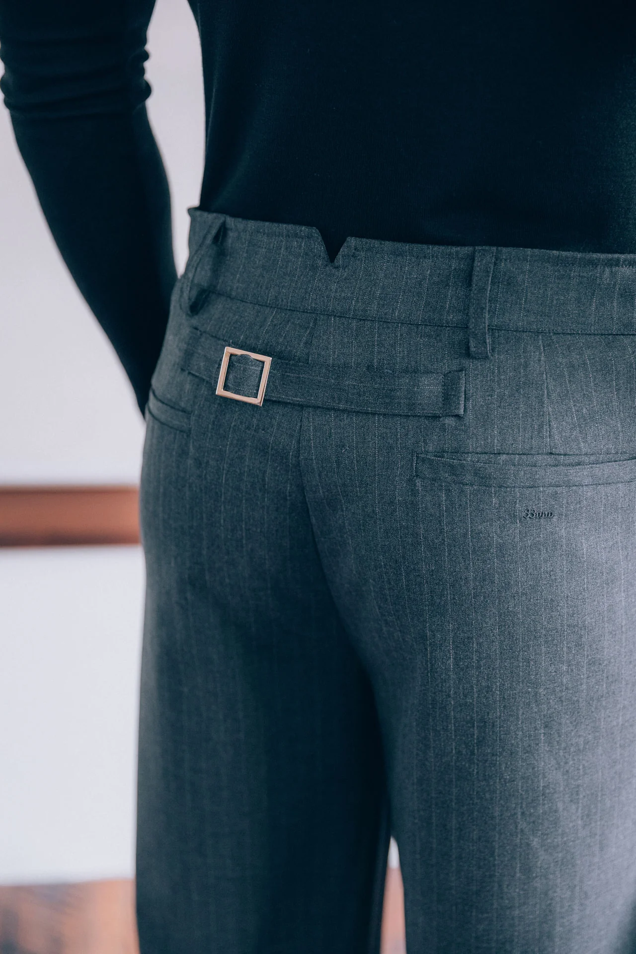 Gerard Pinstripe Trousers, Grey - Image 11