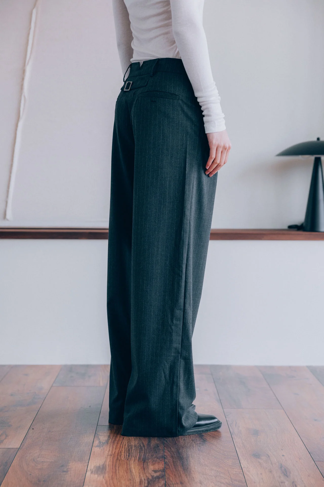 Gerard Pinstripe Trousers, Grey - Image 4