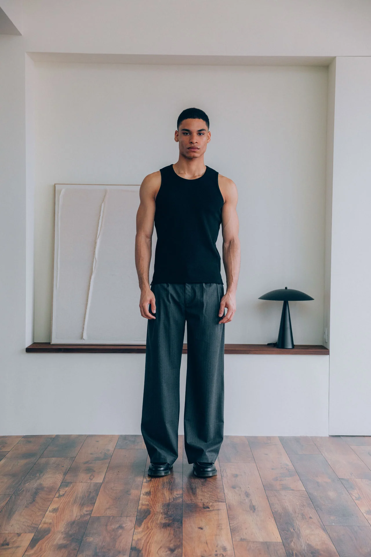 Gerard Pinstripe Trousers, Grey - Image 5