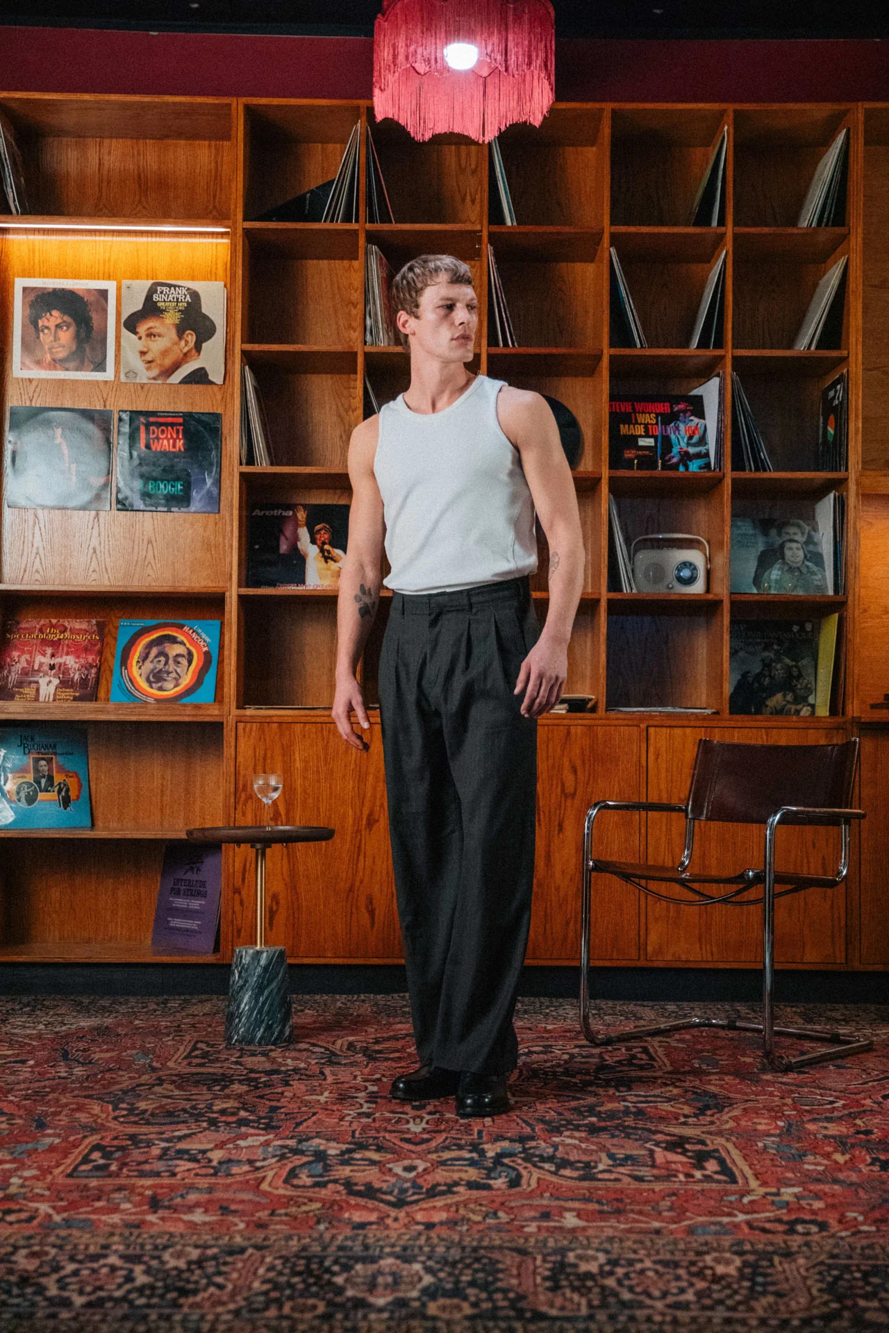 Gerard Pinstripe Trousers, Brown - Image 3