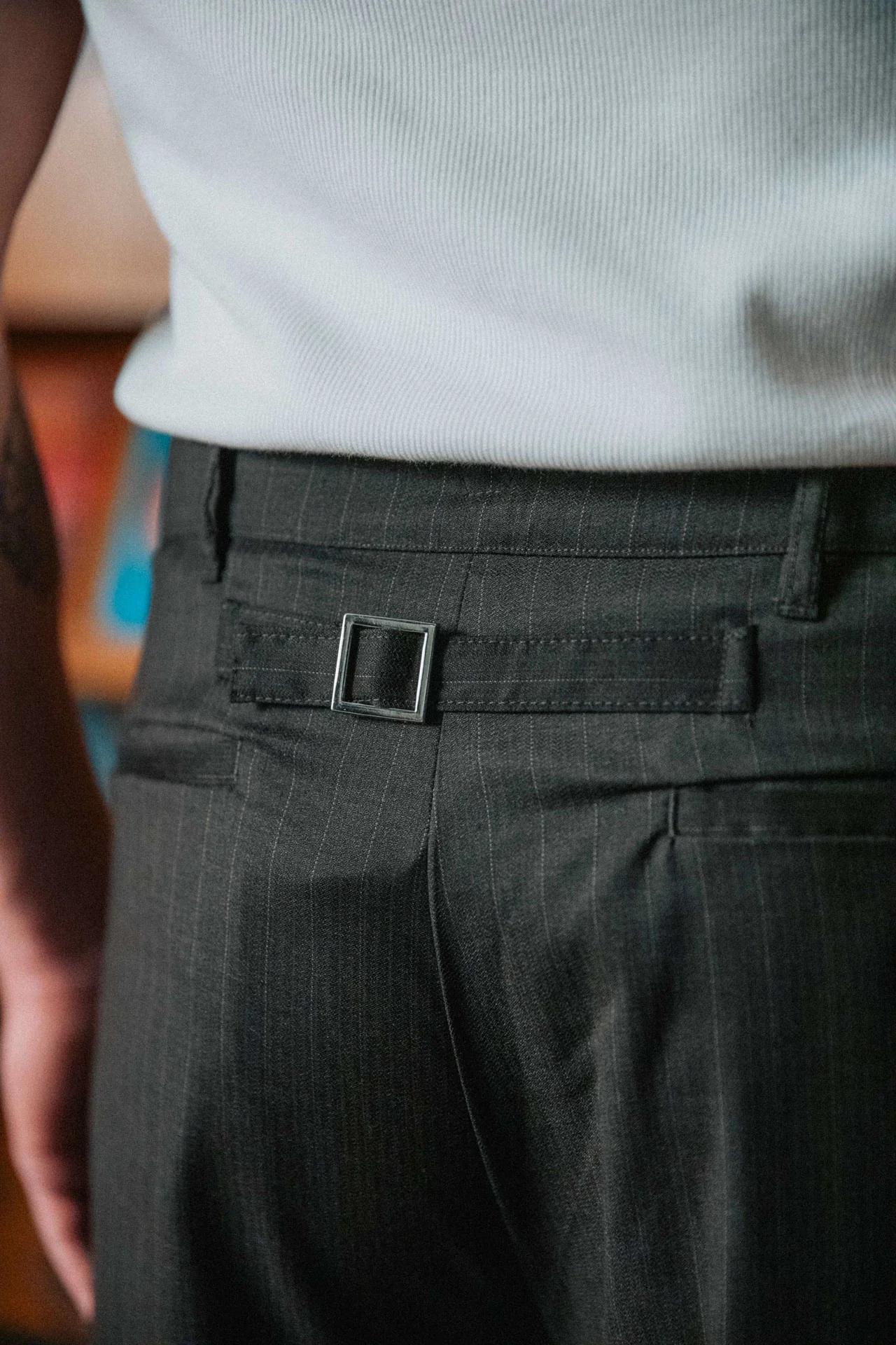 Gerard Pinstripe Trousers, Brown - Image 7