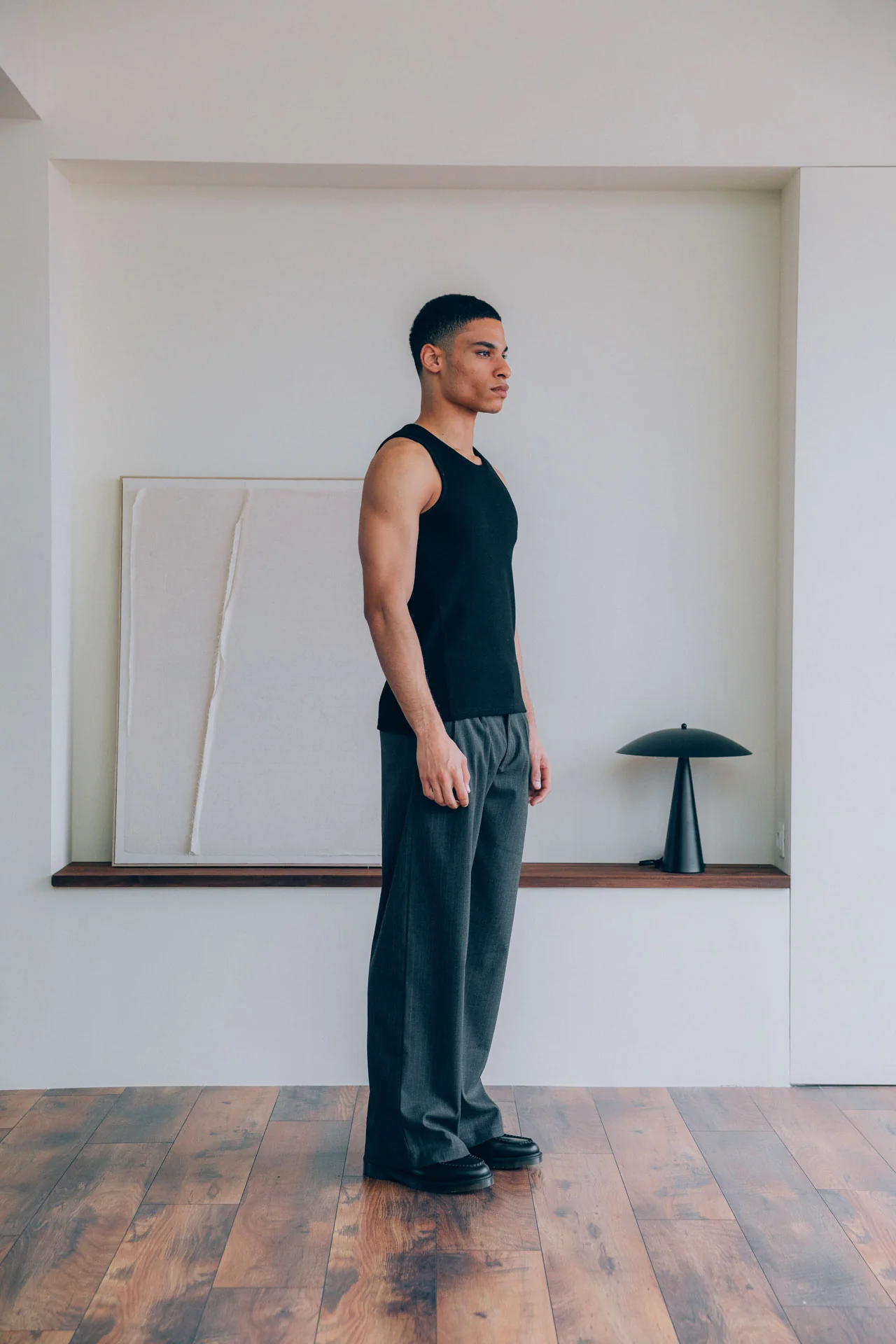 Gio Fitted Rib Tank, Black - Image 4