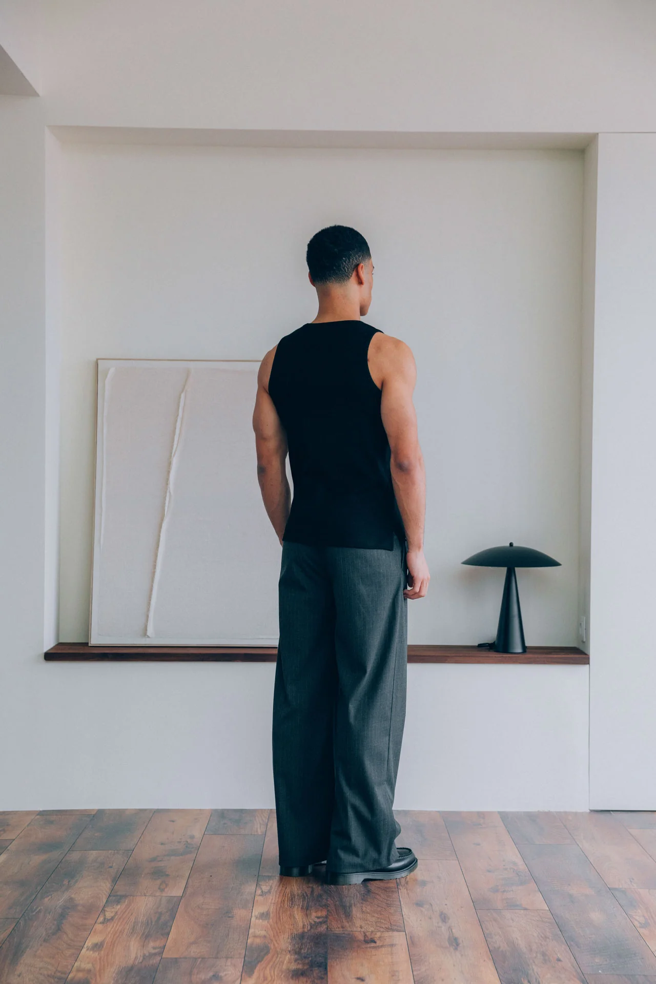 Gio Fitted Rib Tank, Black - Image 5