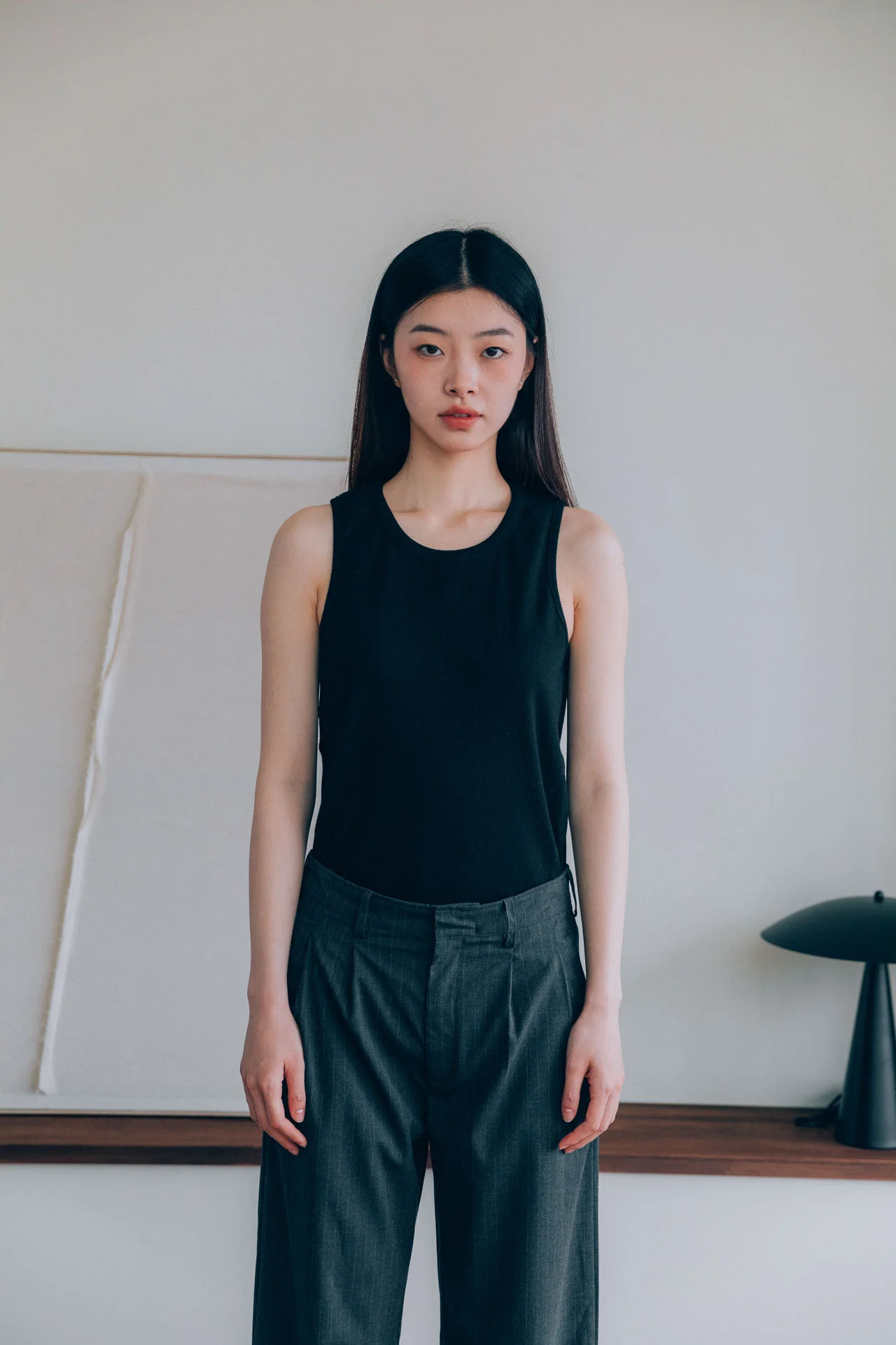 Gio Fitted Rib Tank, Black - Image 6