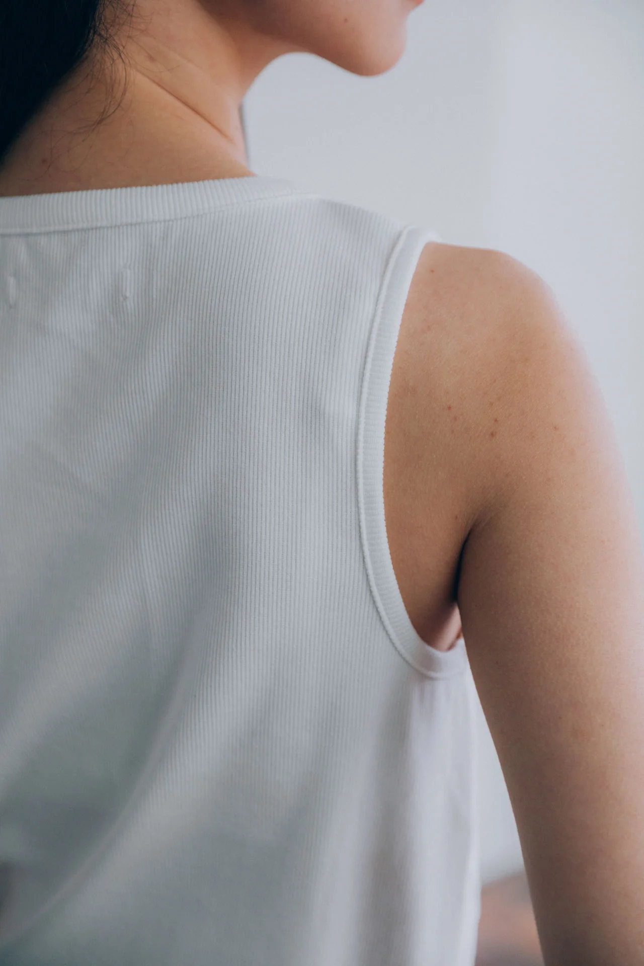 Gio Fitted Rib Tank, White - Image 12