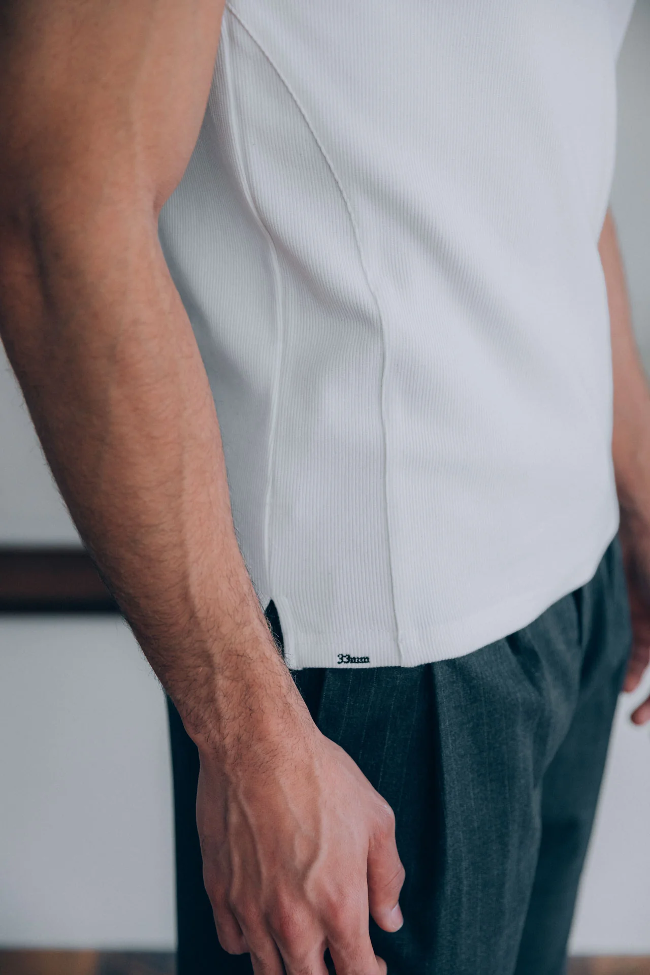 Gio Fitted Rib Tank, White - Image 6