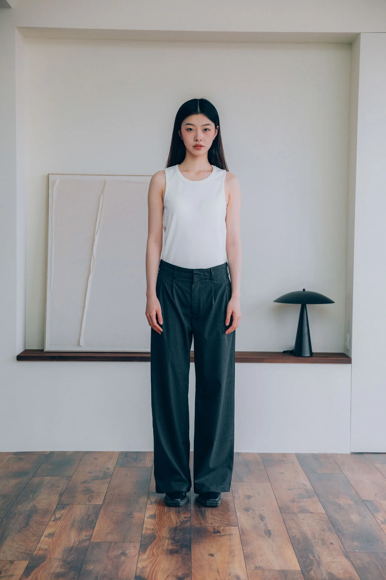 Gio Fitted Rib Tank, White - Image 8