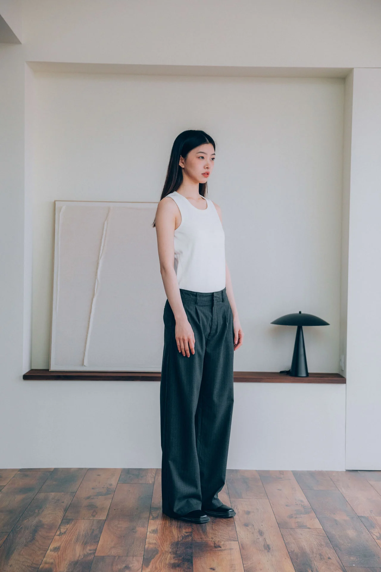 Gio Fitted Rib Tank, White - Image 9