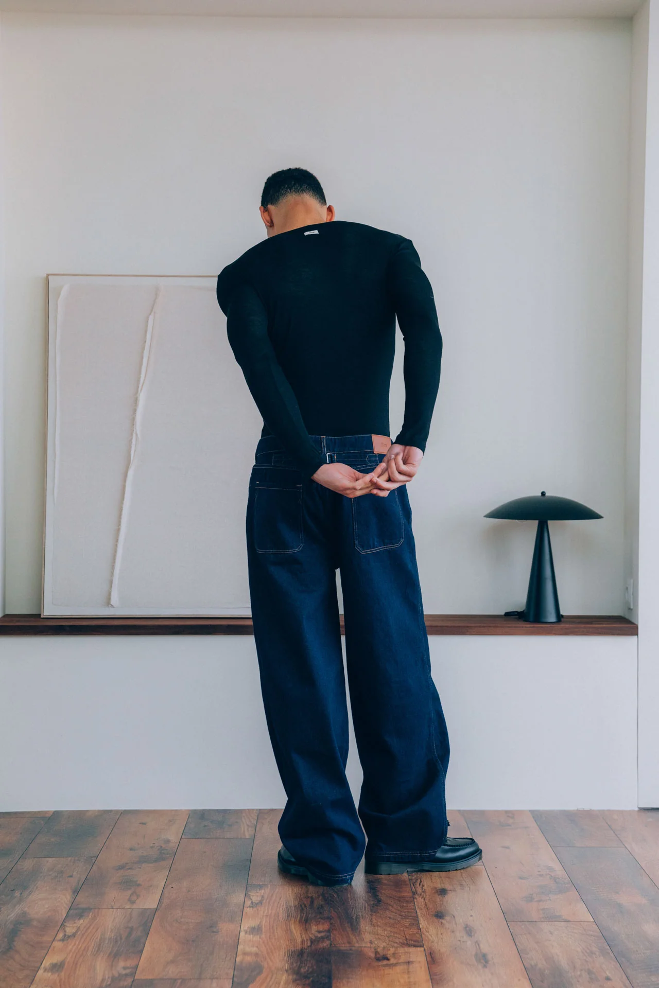 Hugh Tencel Henley, Black - Image 7