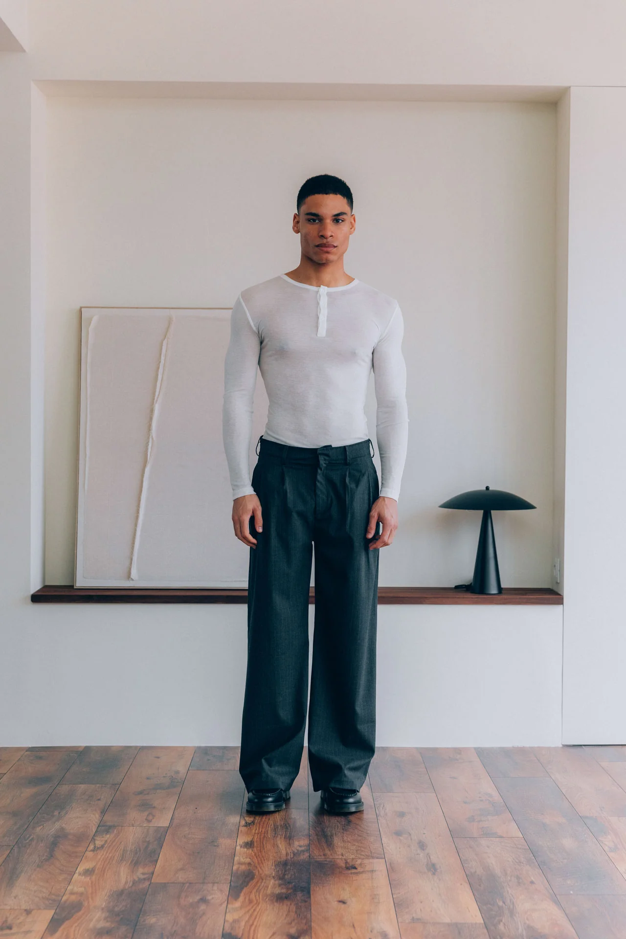 Hugh Tencel Henley, White - Image 4