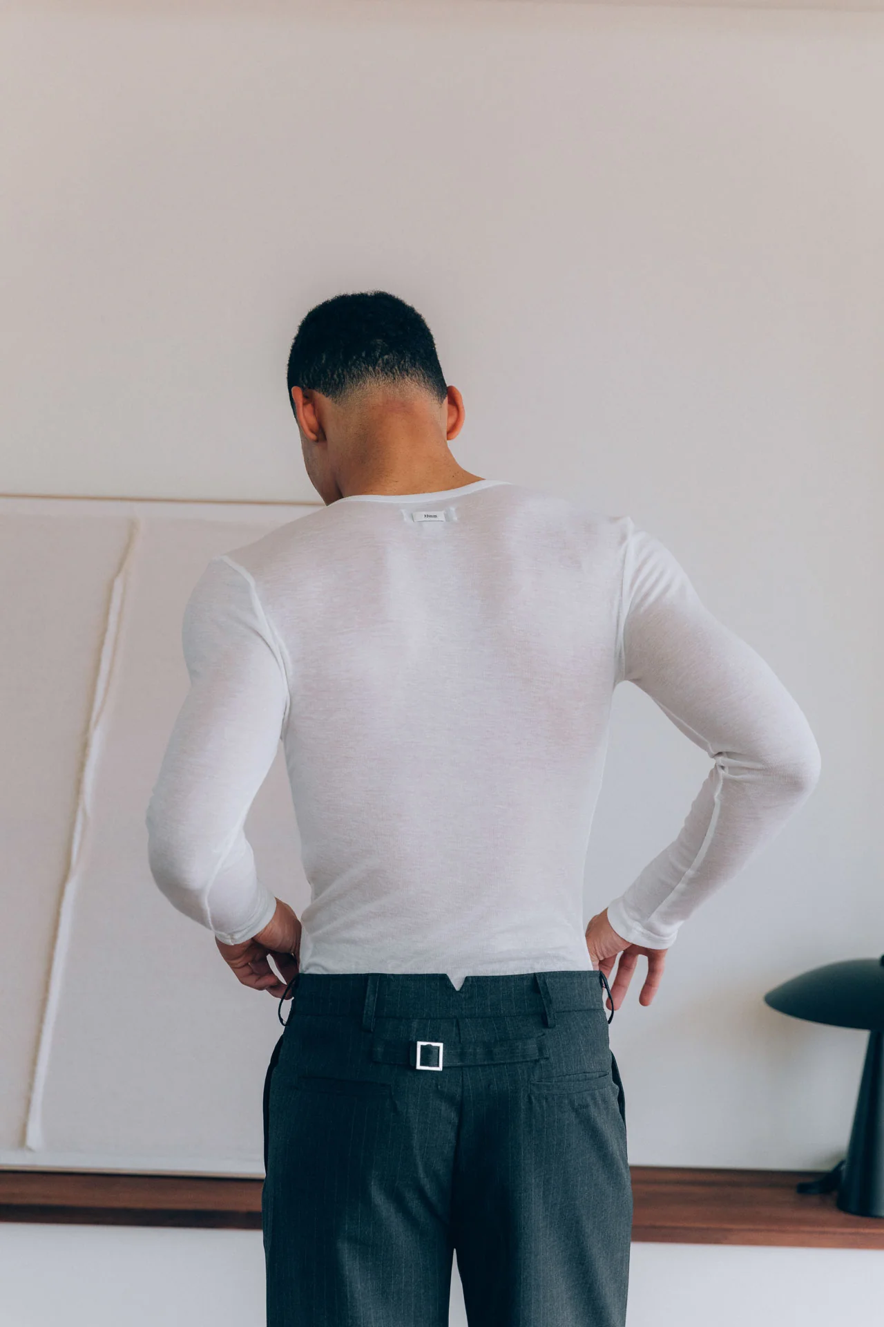 Hugh Tencel Henley, White - Image 7