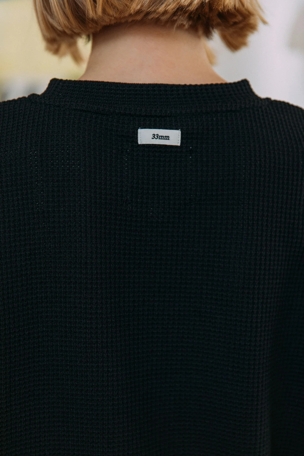 Micah Waffle T-Shirt, Black - Image 10