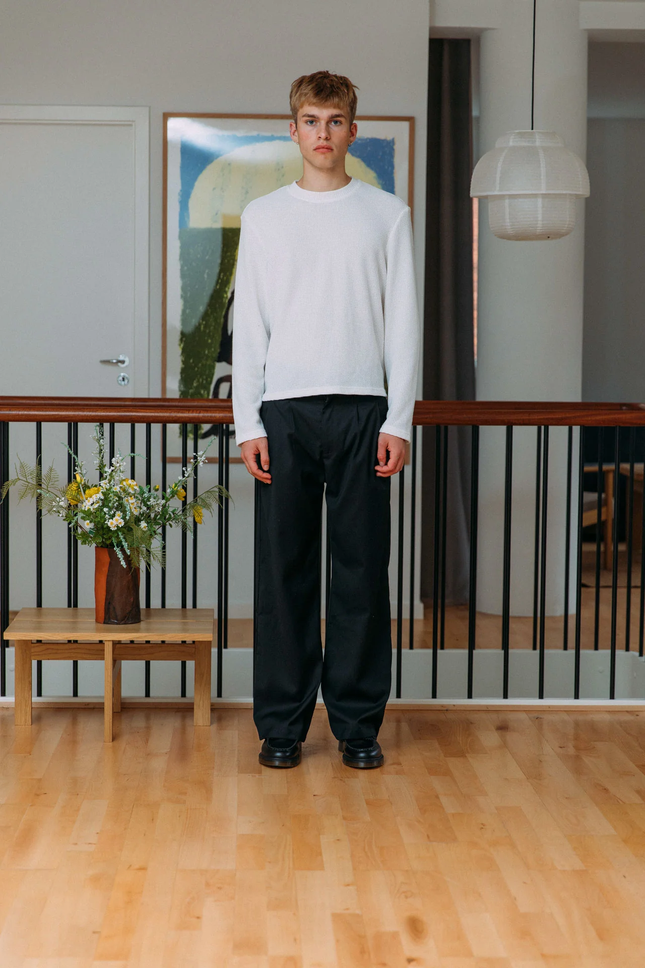 Micah Waffle T-Shirt, White - Image 5