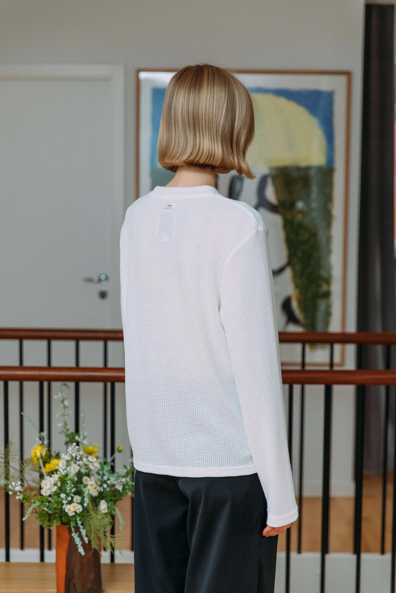 Micah Waffle T-Shirt, White - Image 8