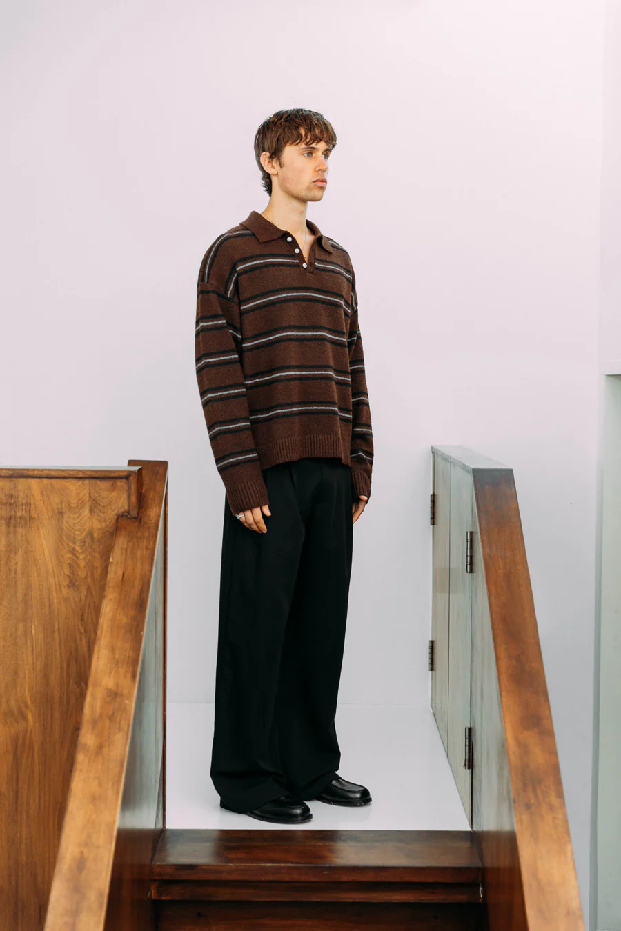 Myles Polo Knit, Brown - Image 4