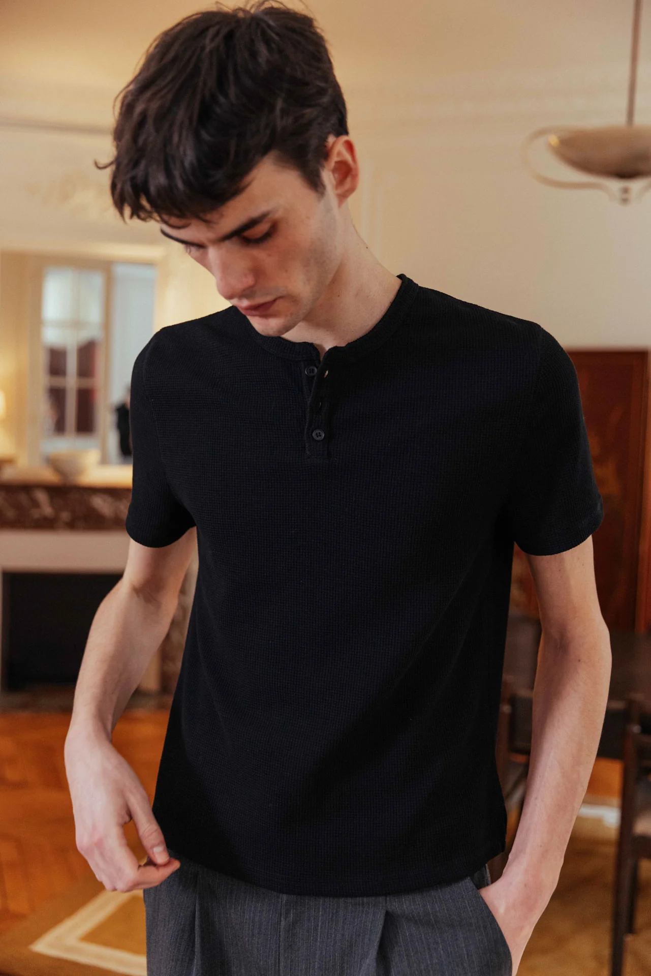 Nils Henley T-Shirt, Black - Image 5