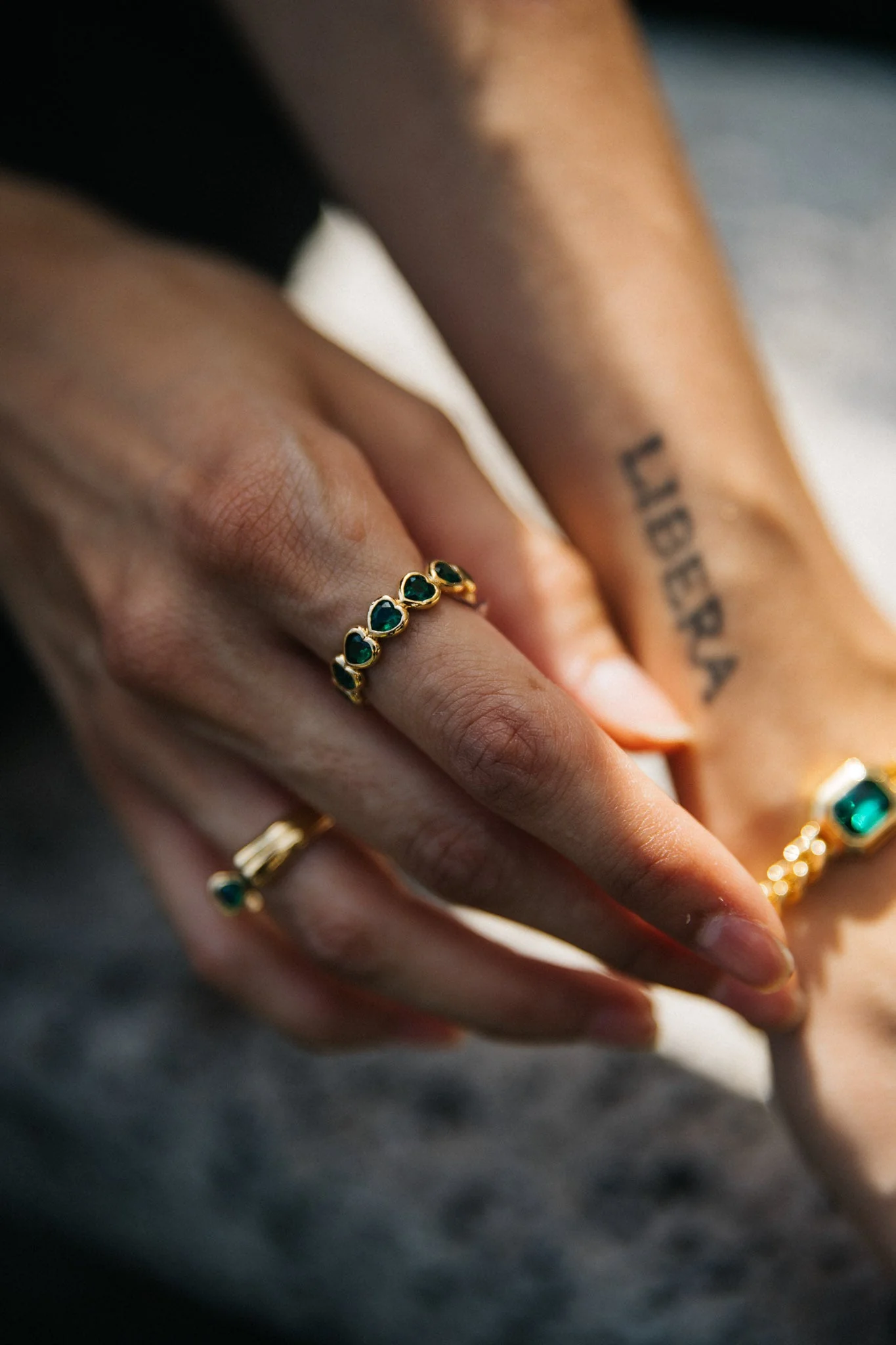 Paris Ring, Green/Gold - Image 3