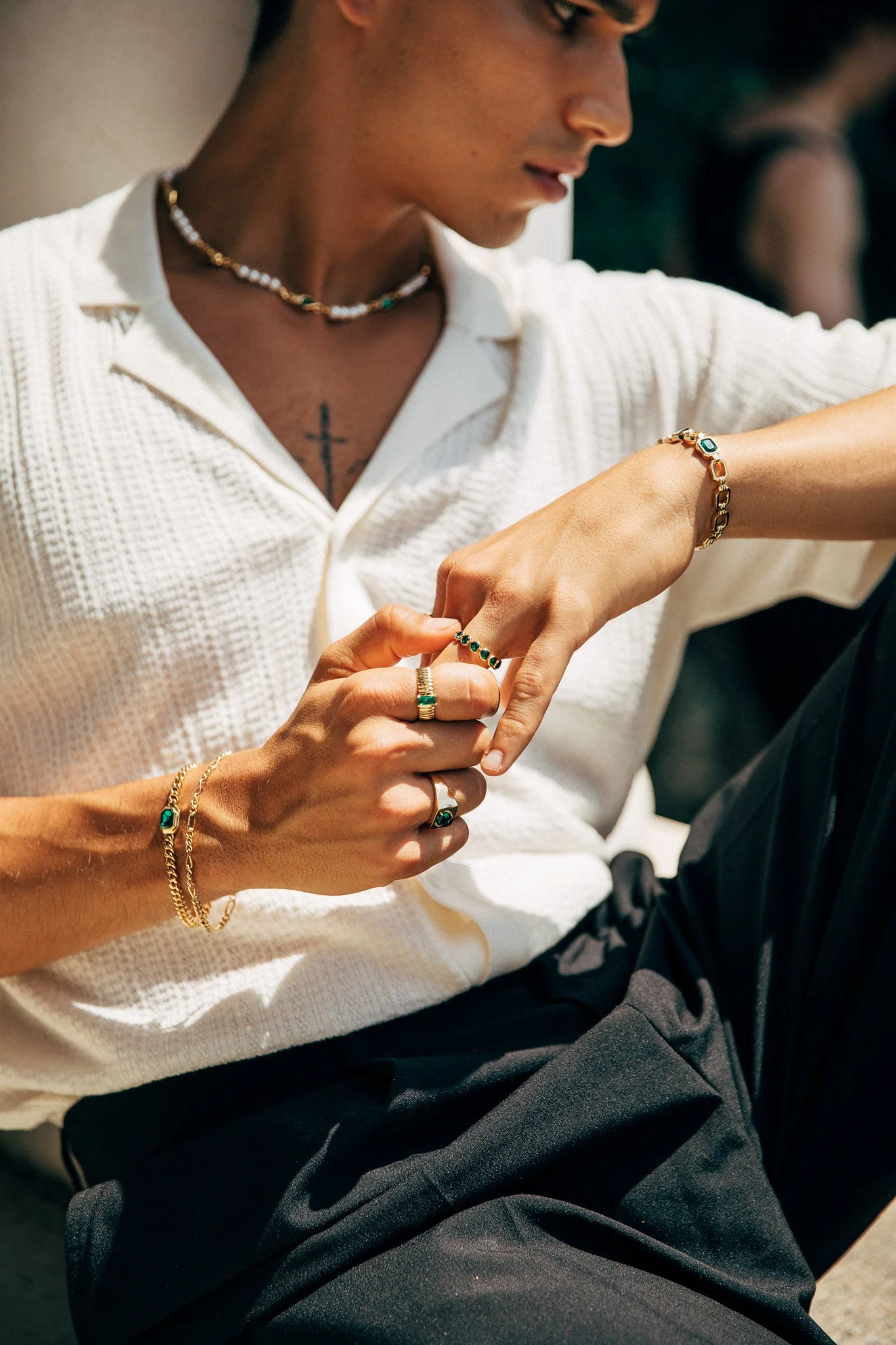 Paris Ring, Green/Gold - Image 7