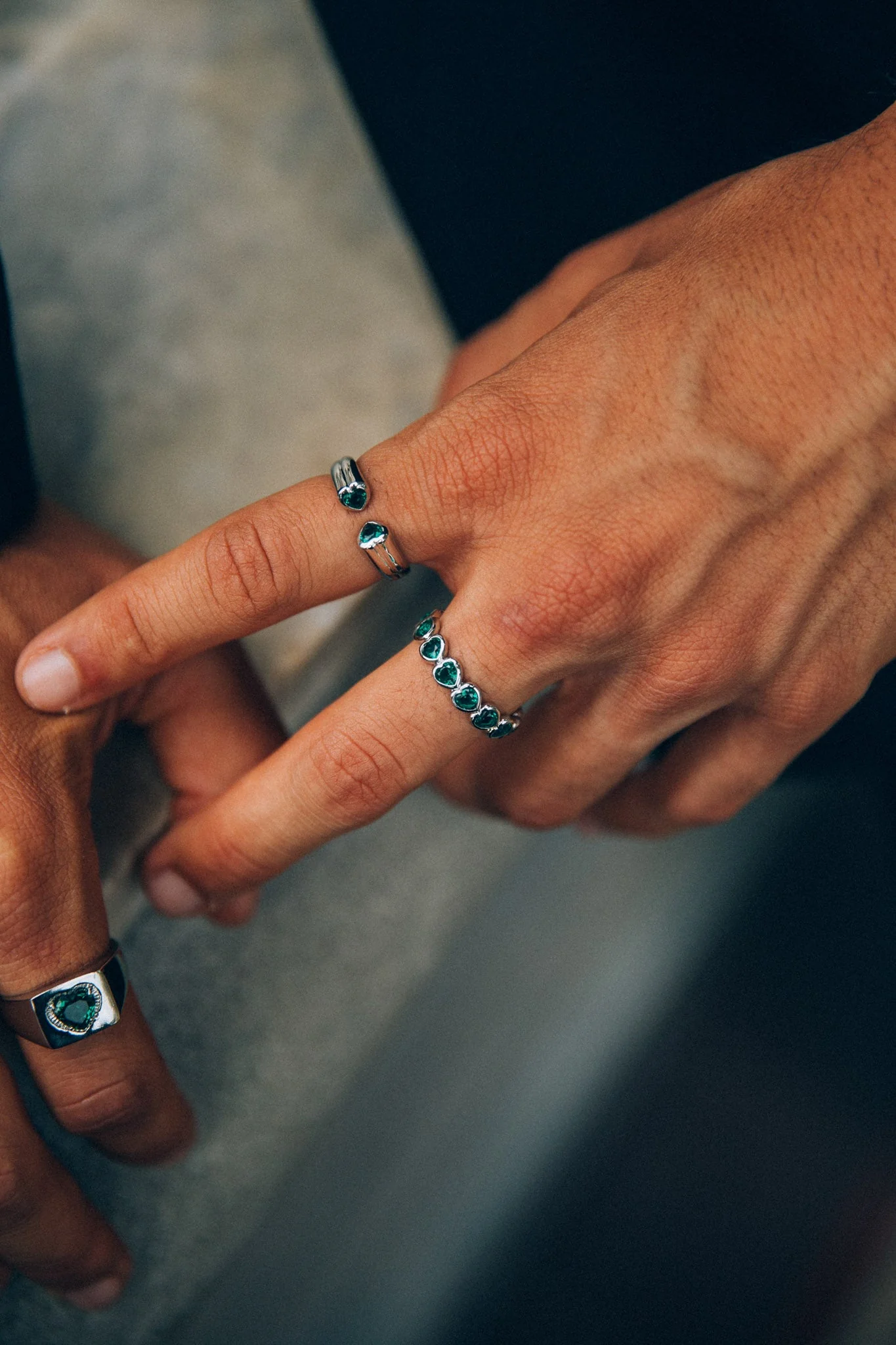 Paris Ring, Green/Silver - Image 4