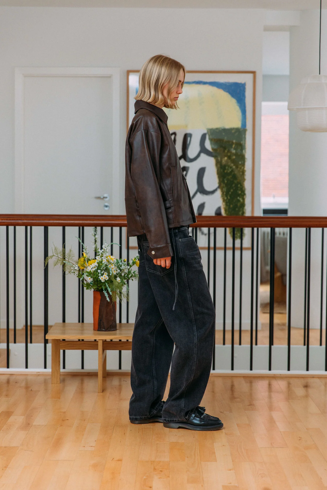 Zayn Leather Jacket, Brown - Image 10