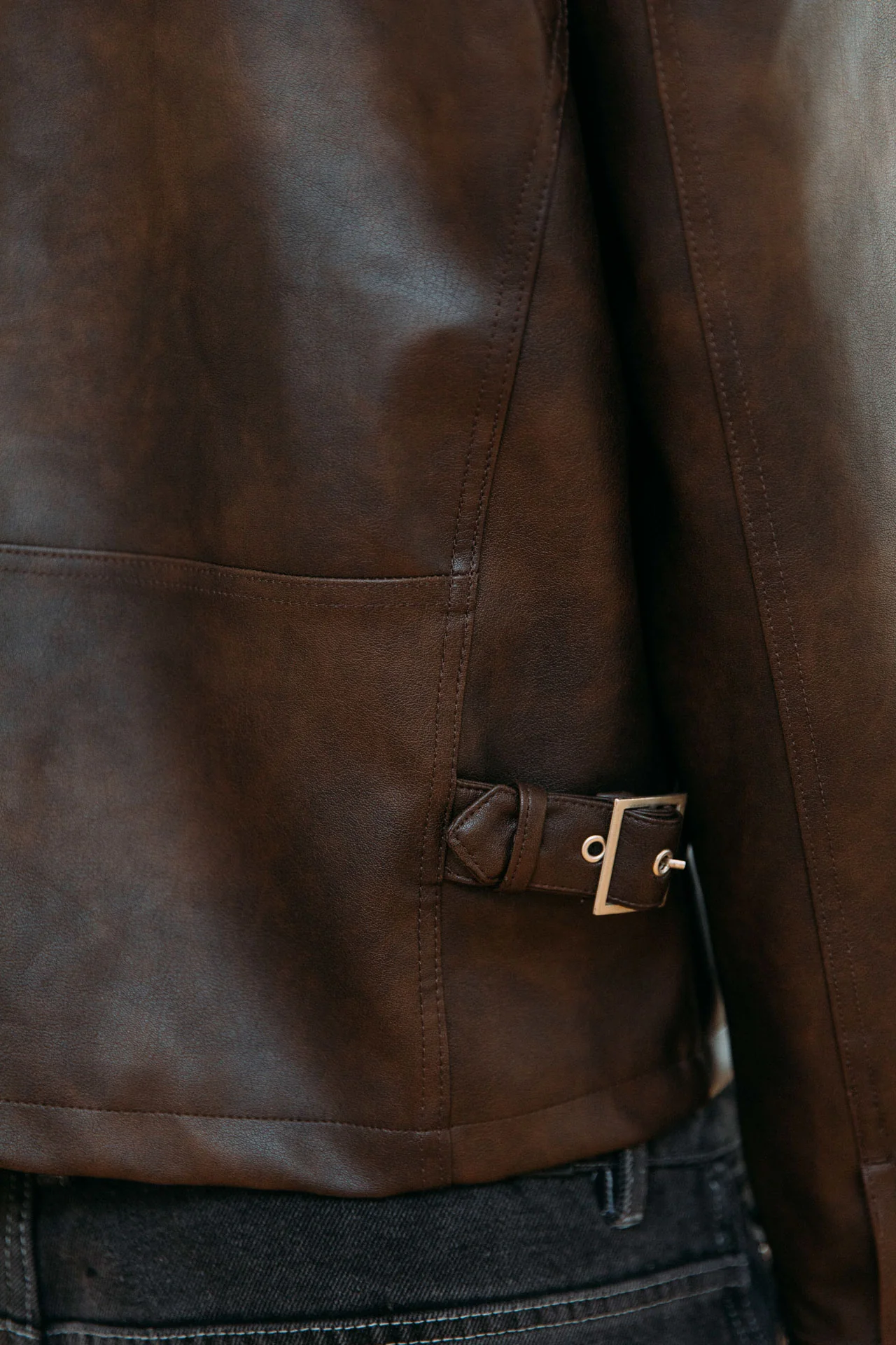 Zayn Leather Jacket, Brown - Image 12