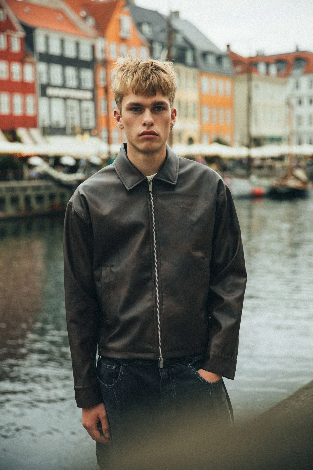 Zayn Leather Jacket, Brown - Image 16