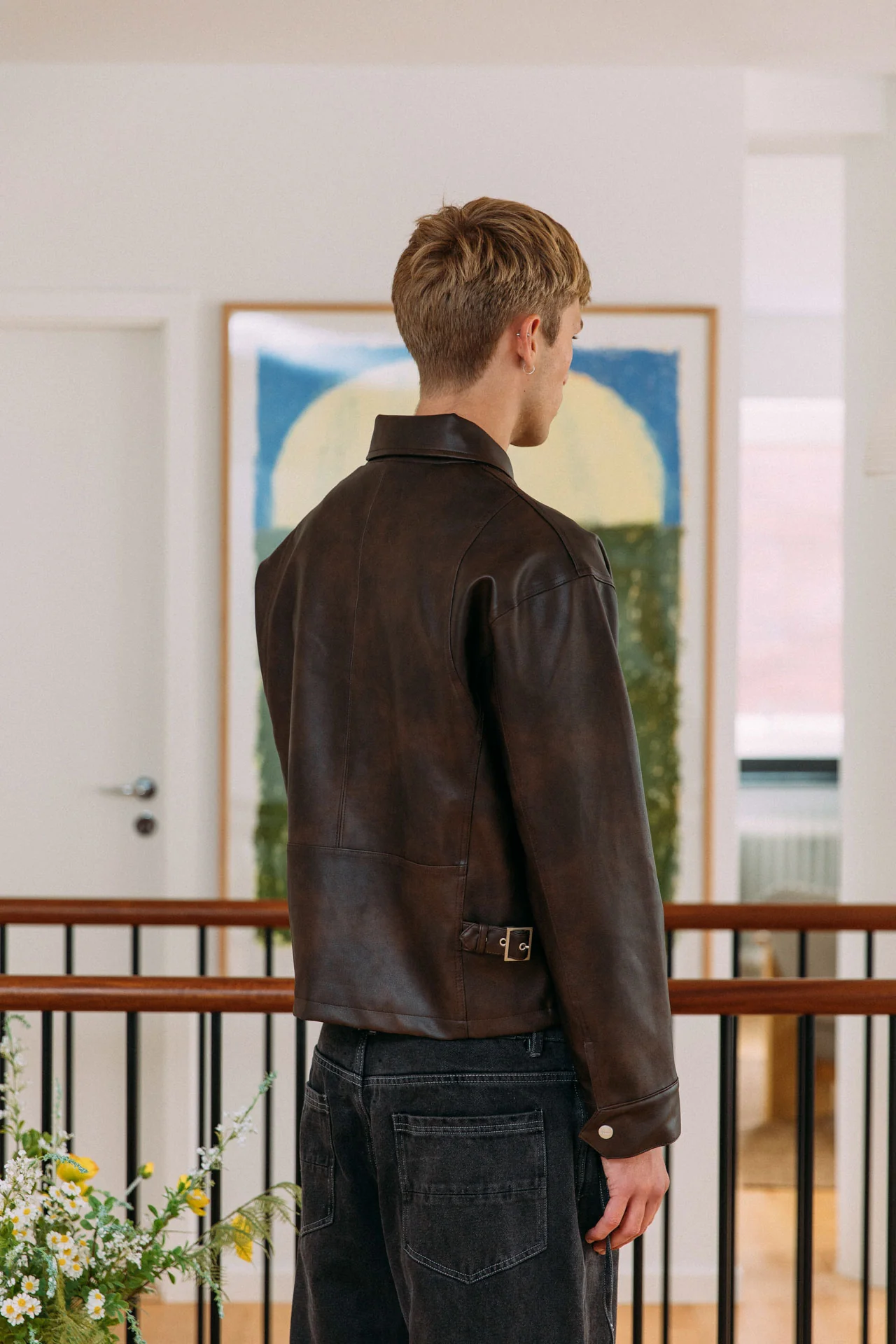 Zayn Leather Jacket, Brown - Image 4