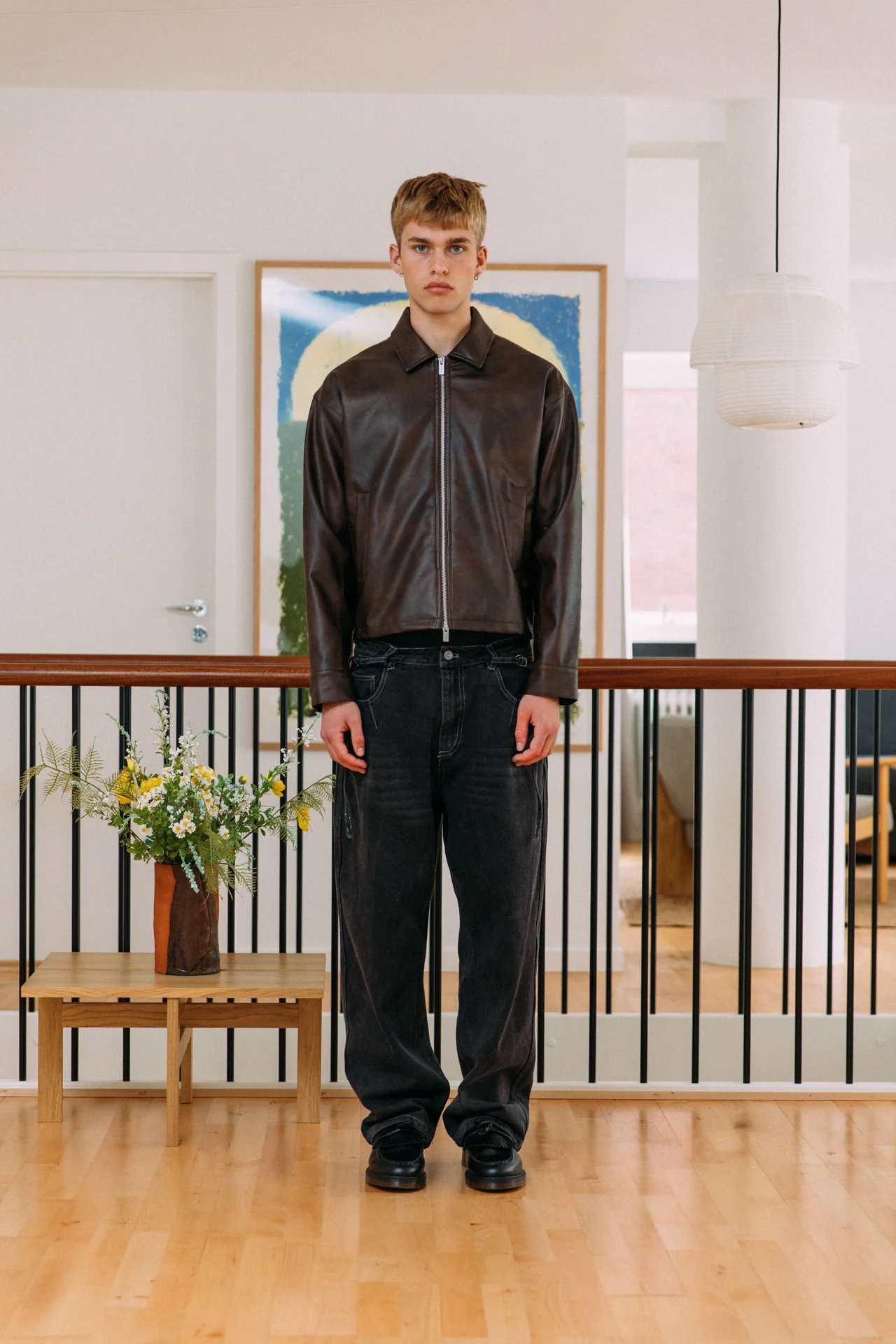 Zayn Leather Jacket, Brown - Image 5