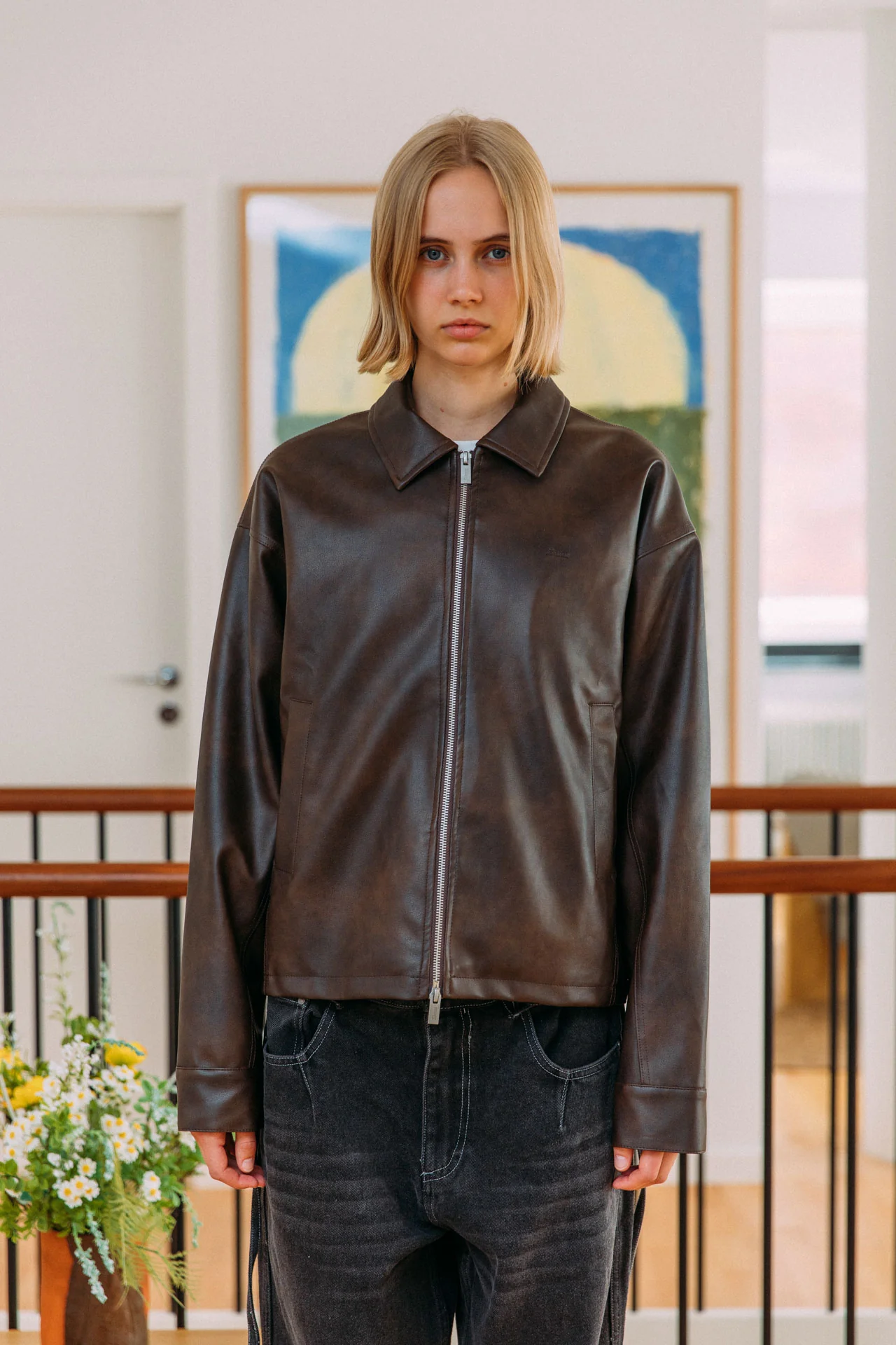 Zayn Leather Jacket, Brown - Image 6