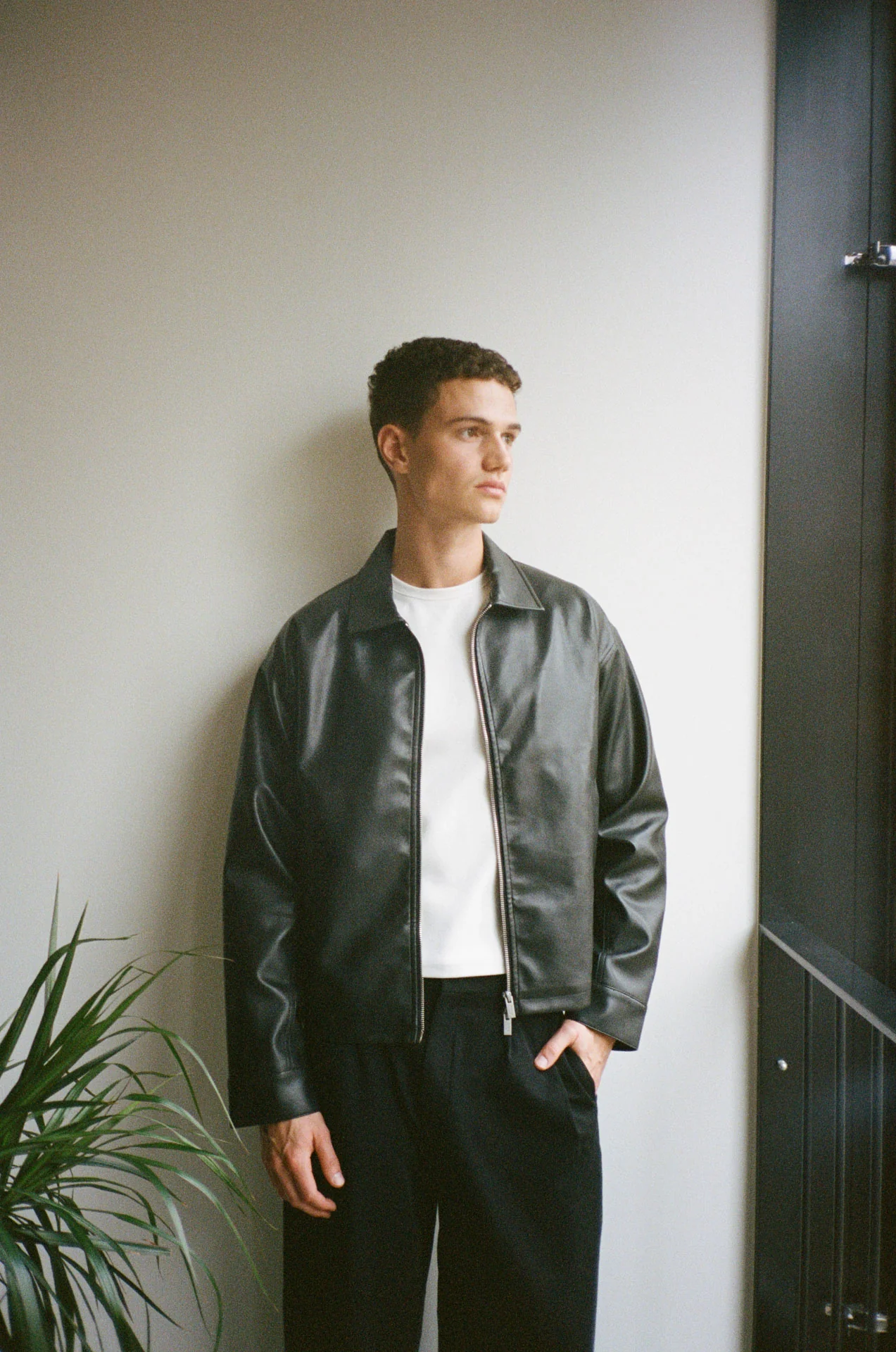 Zayn Leather Jacket, Black - Image 3